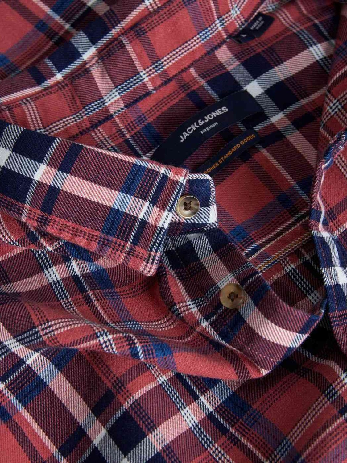 Camisa de cuadros Jack and Jones Lustan Granate - Bicos de Fío