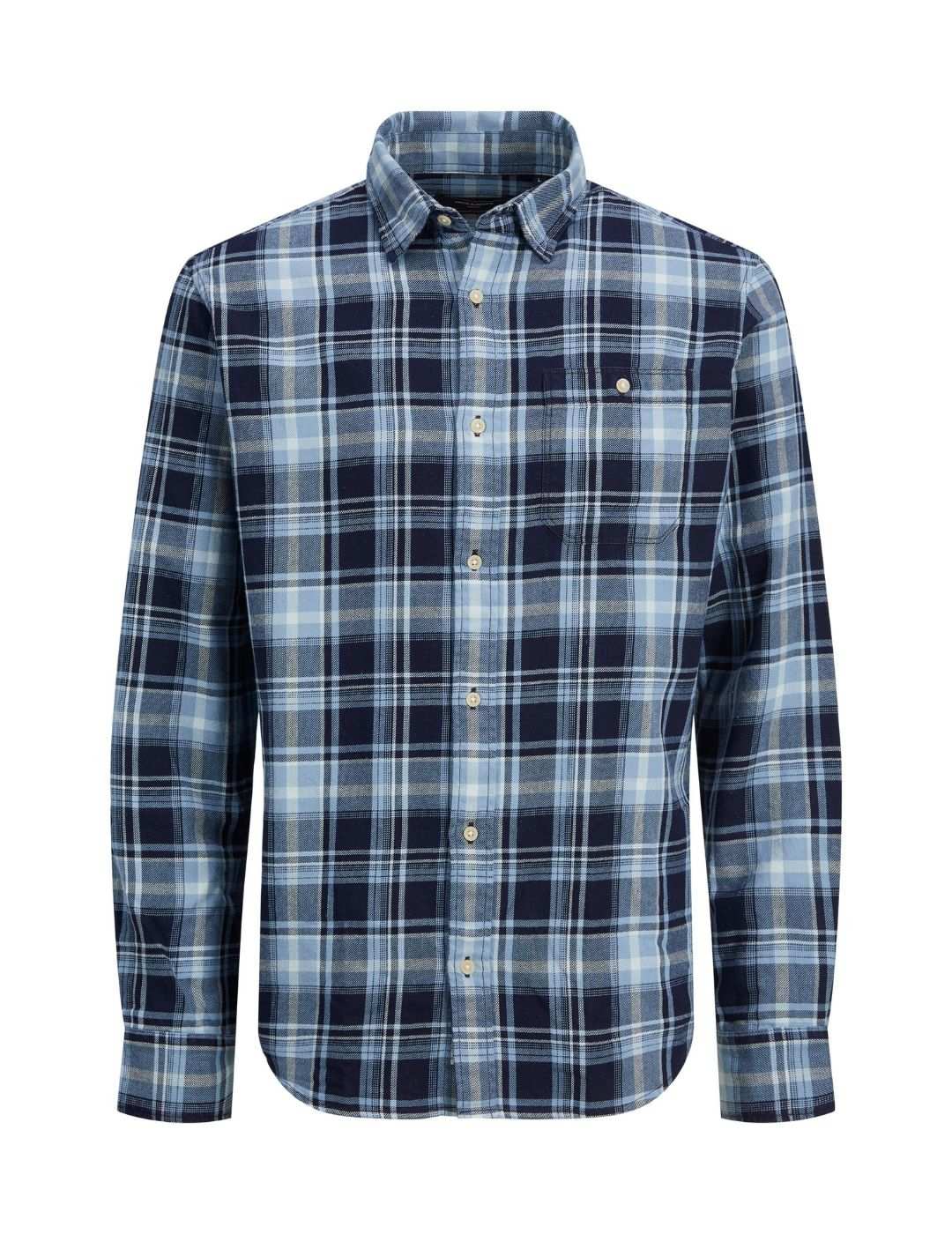 Camisa de cuadros Jack and Jones Lustan Azul - Bicos de Fío