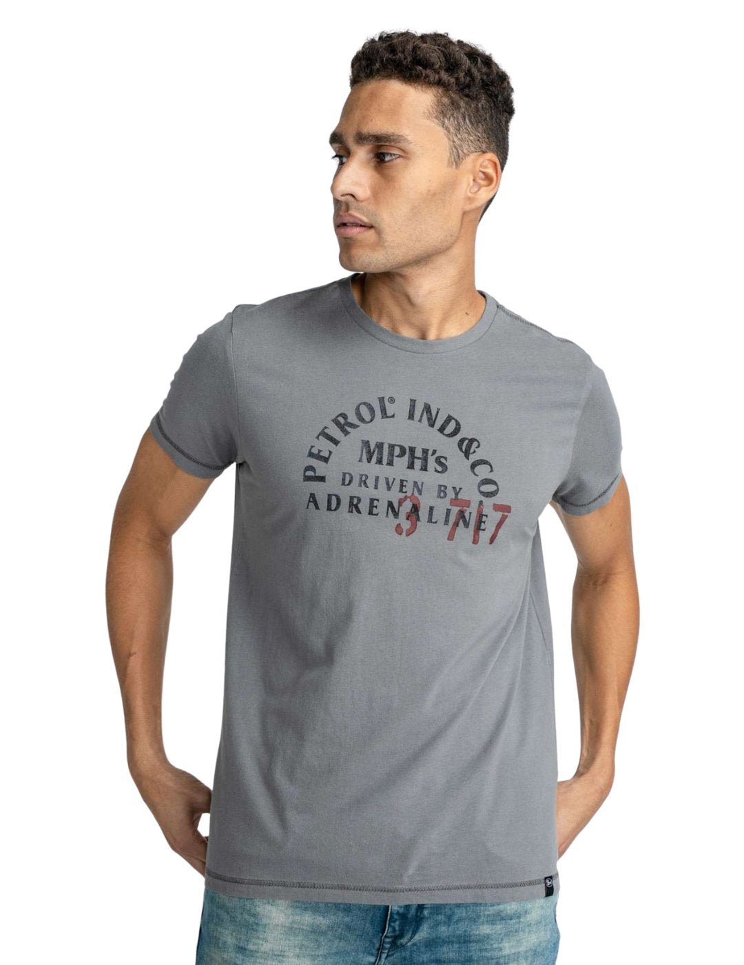 Camiseta gris para hombre Petrol Industries | Bicos de Fío