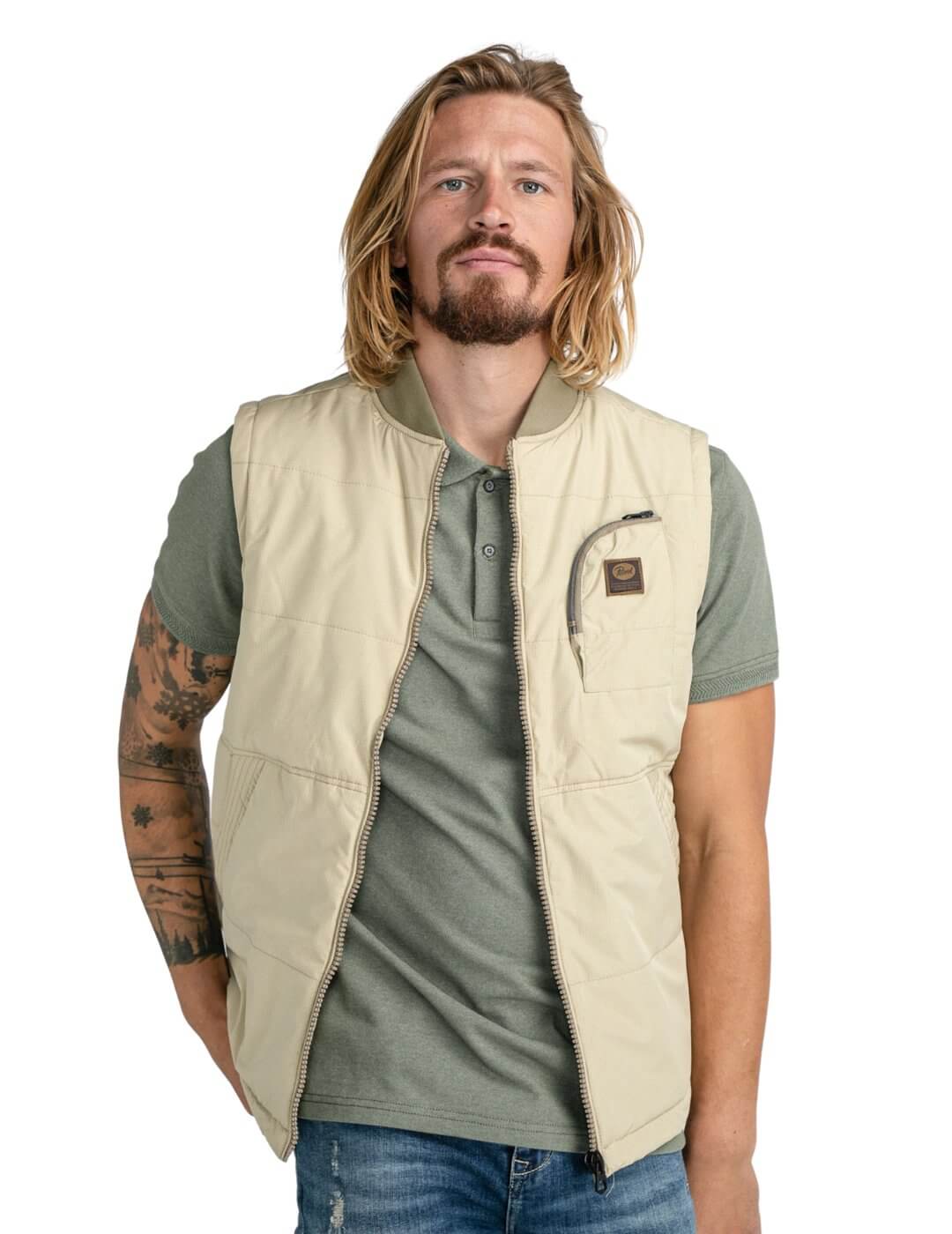 Chaleco con bolsillo Petrol Industries Beige | Bicos de Fío