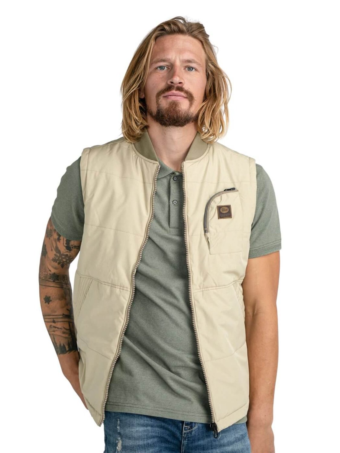 Chaleco con bolsillo Petrol Industries Beige | Bicos de Fío