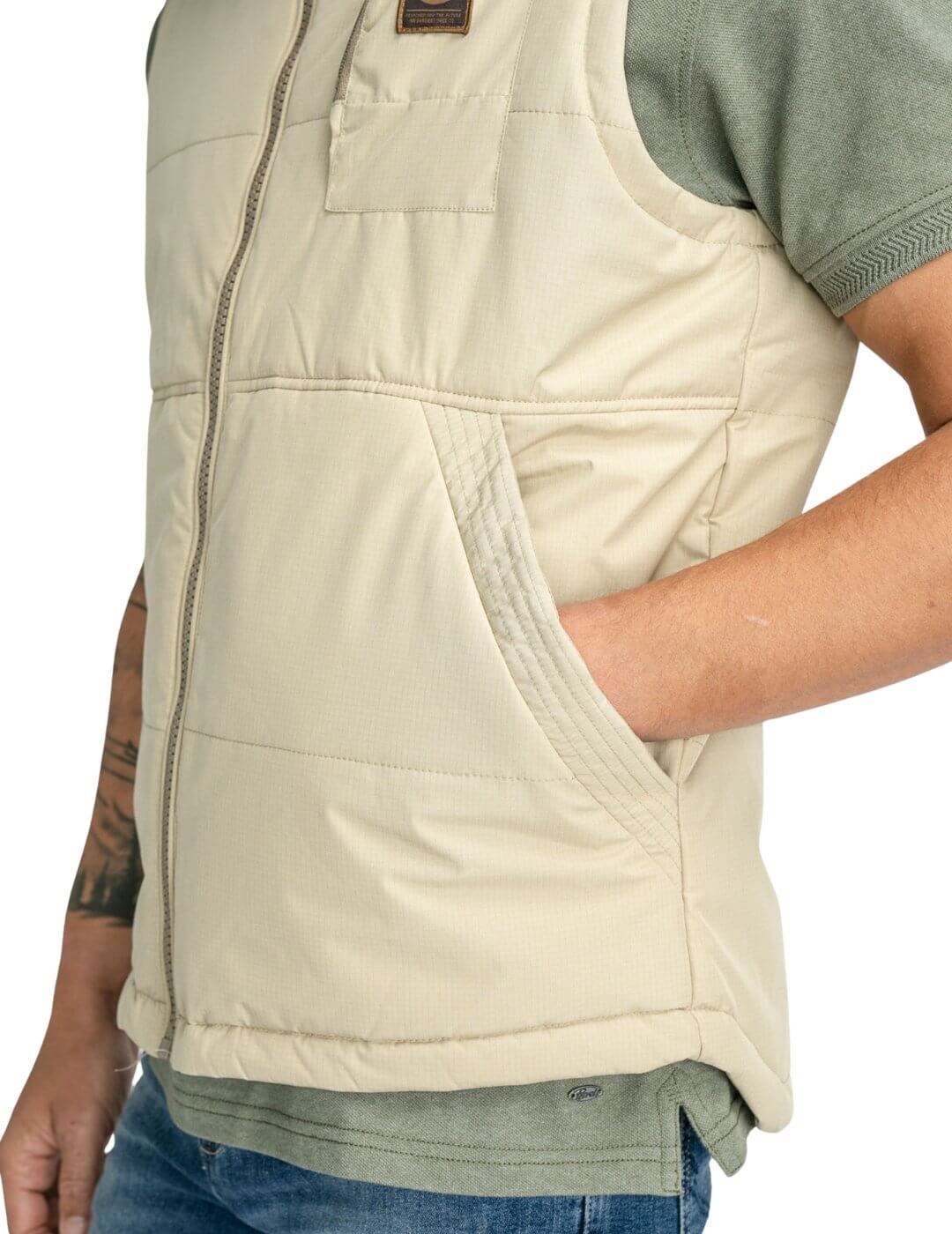 Chaleco con bolsillo Petrol Industries Beige | Bicos de Fío