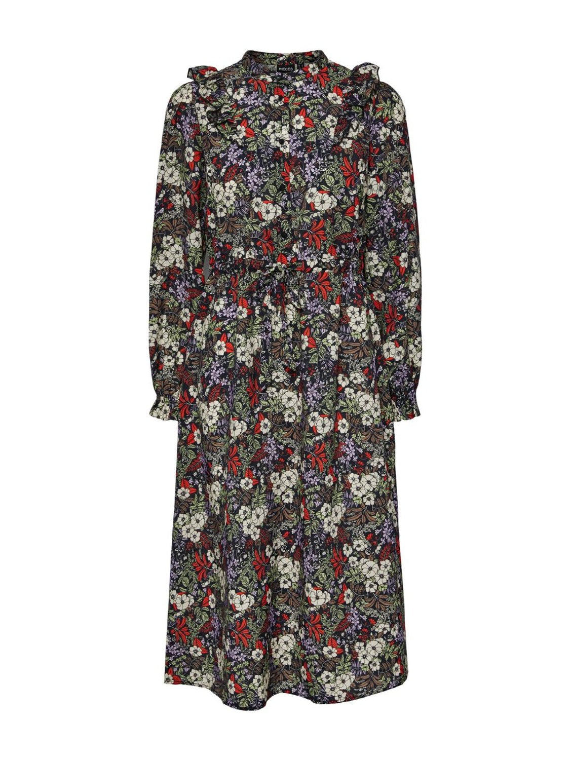 Vestido maxi con estampado floral Pieces Neela Multicolor - Bicos de Fío
