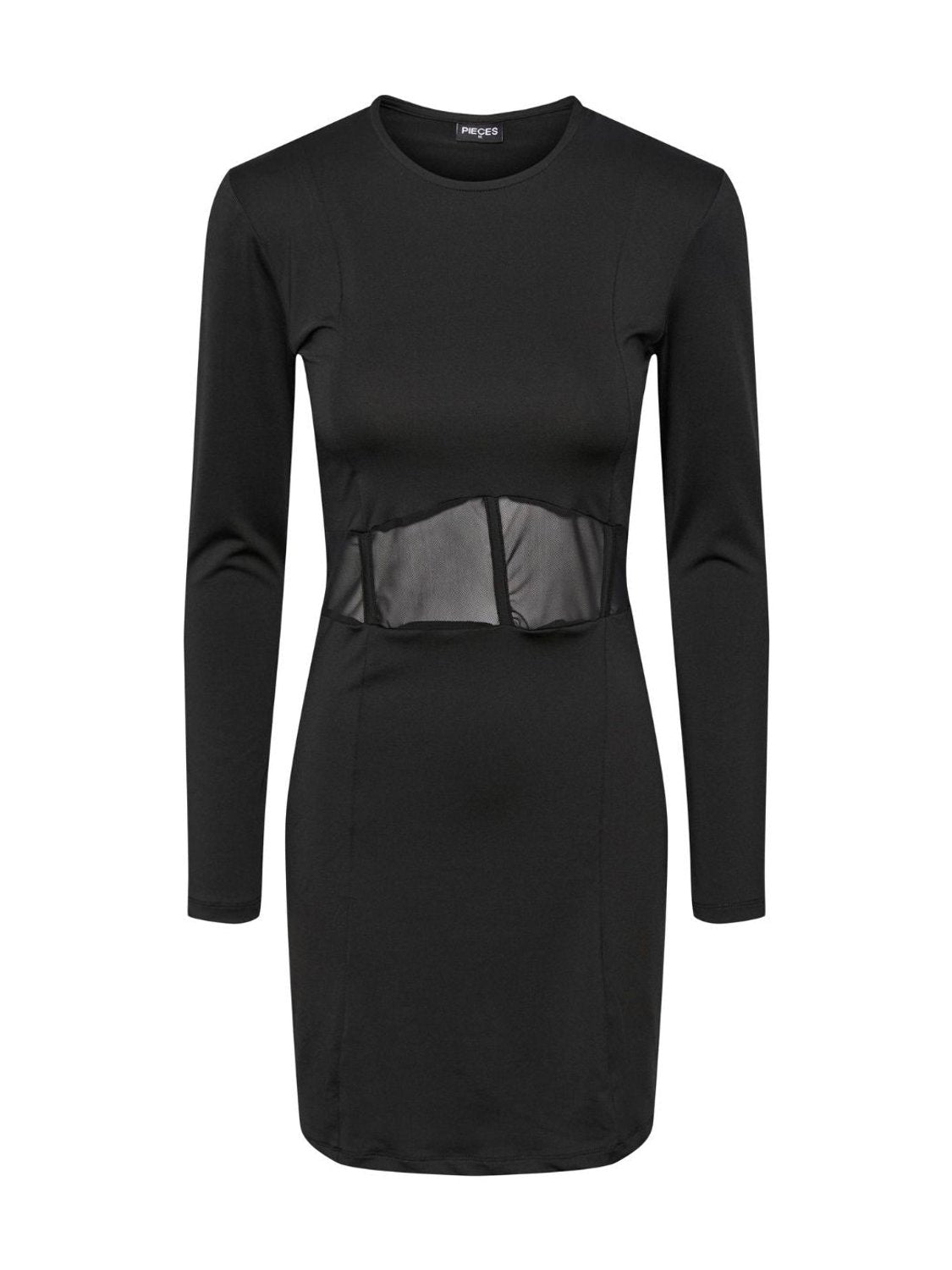 Vestido corsé de manga larga Pieces Maja Negro - Bicos de Fío