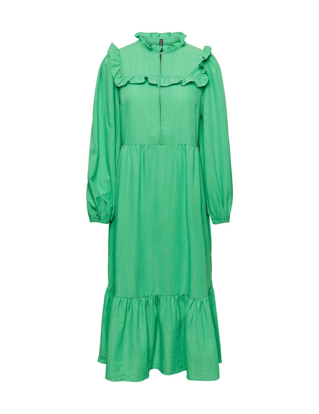 Vestido midi Pieces Brianna Verde - Bicos de Fío