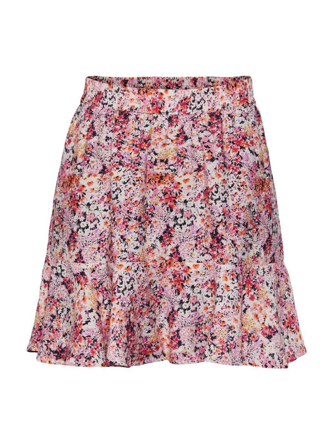 Minifalda violeta estampada Pieces | Bicos de Fío