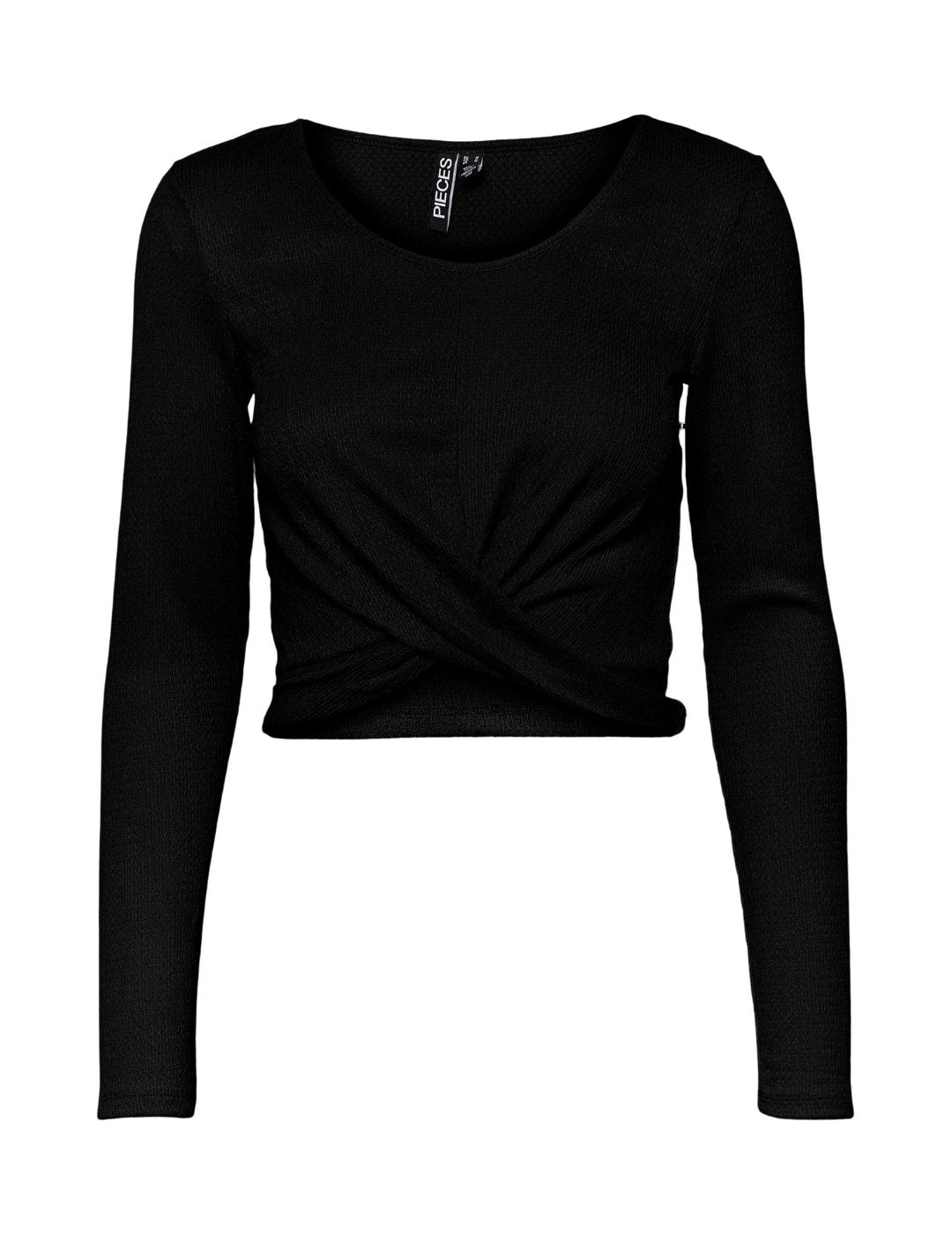 Top recortado negro para mujer Pieces | Bicos de Fío