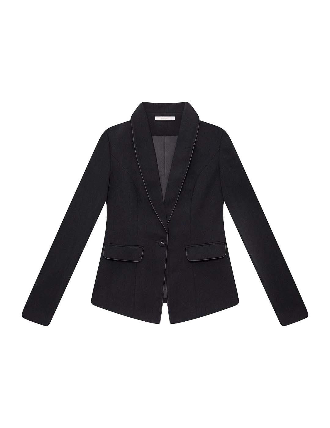 Blazer Lez a Lez Detalles Negro - Bicos de Fío