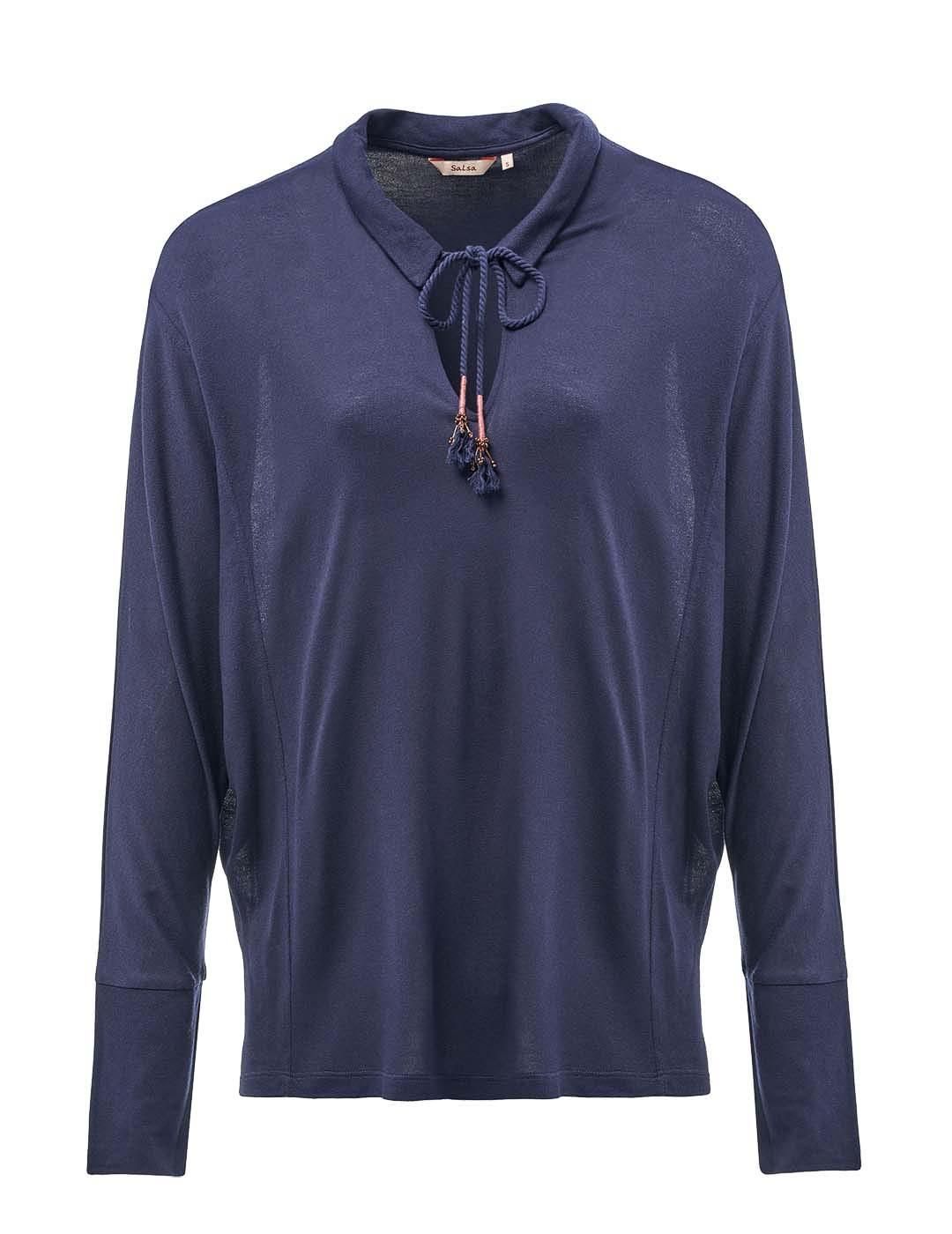 Blusa Salsa Jeans Cordón Azul Marino - Bicos de Fío