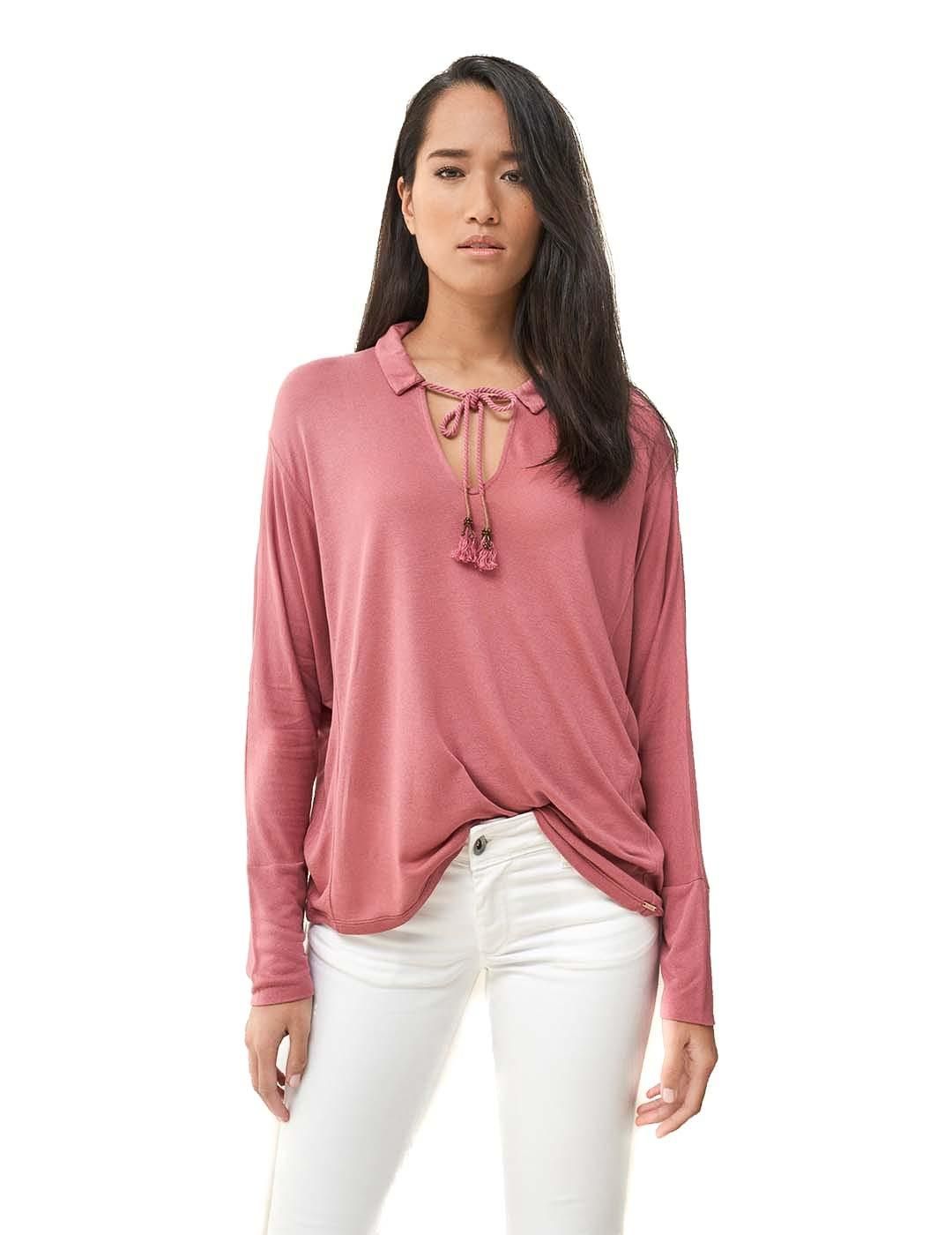 Blusa Salsa Jeans Cordón Rosa - Bicos de Fío