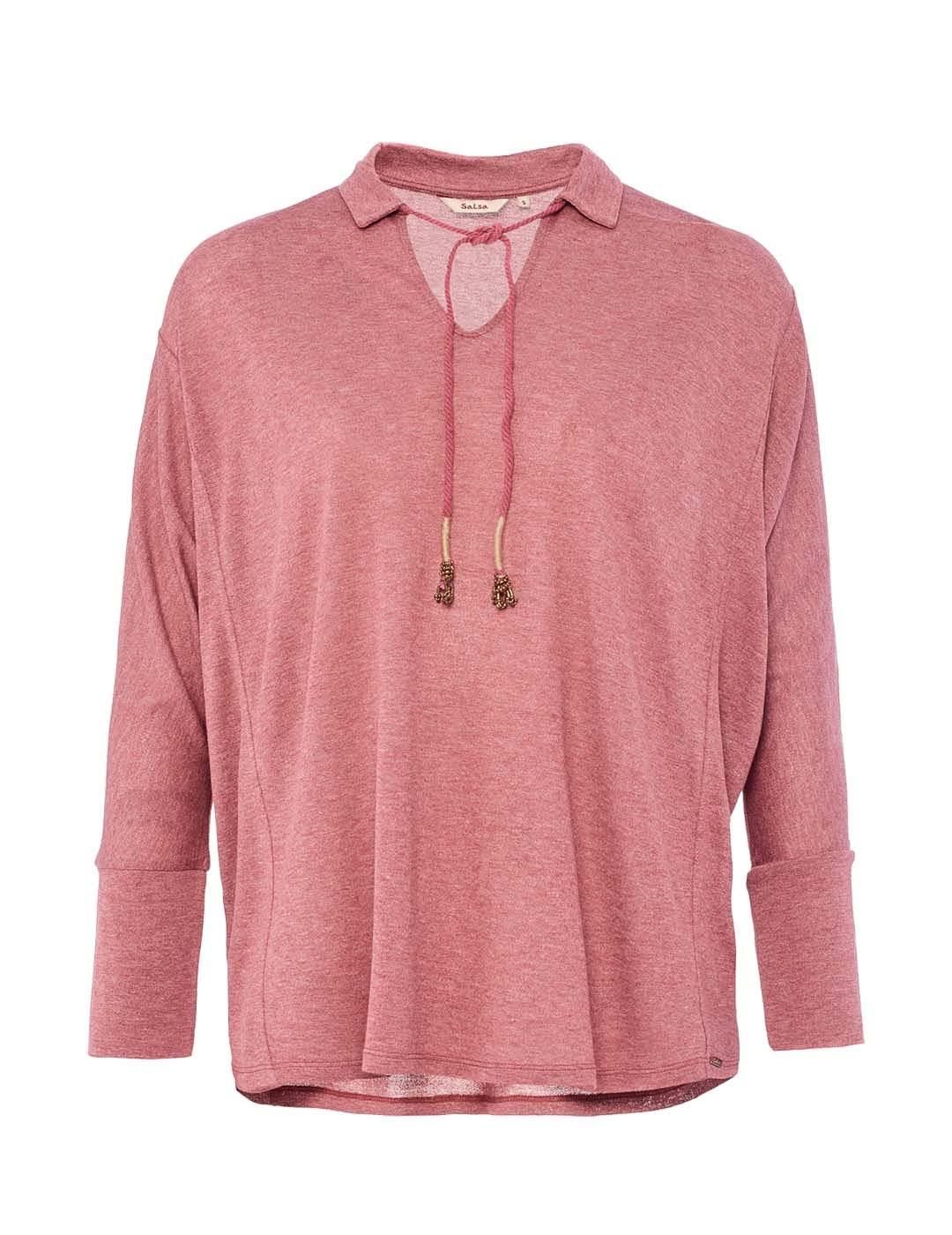 Blusa Salsa Jeans Cordón Rosa - Bicos de Fío