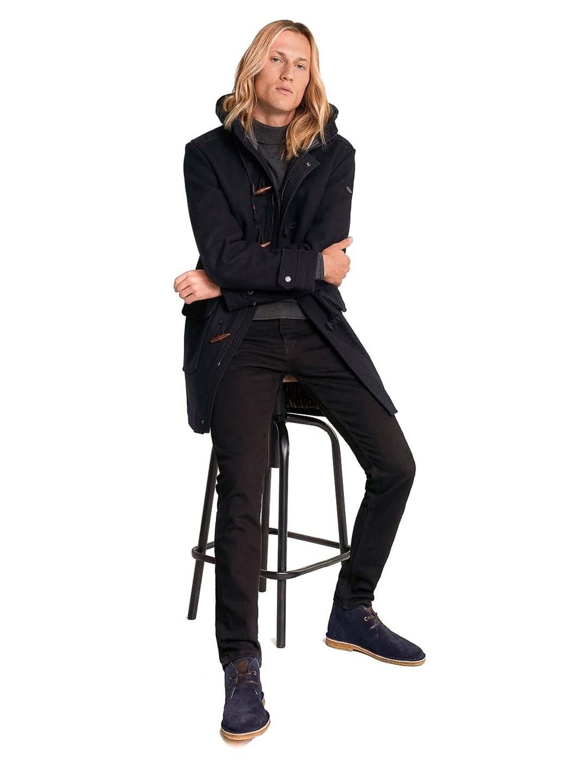 Botín bajo de piel Salsa Jeans Azul - Bicos de Fío