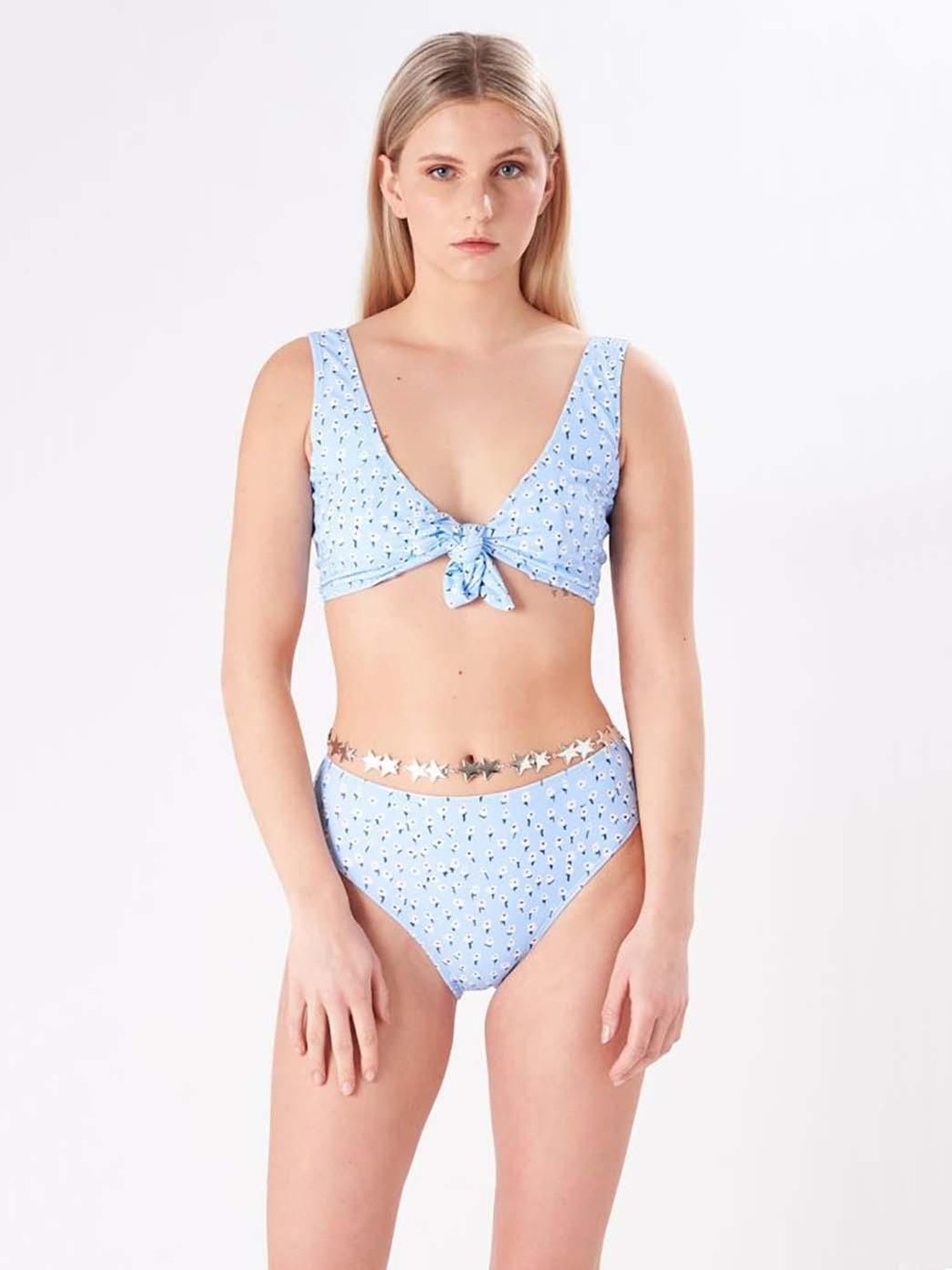 Braguita de bikini cintura alta 24 Colours Azul - Bicos de Fío