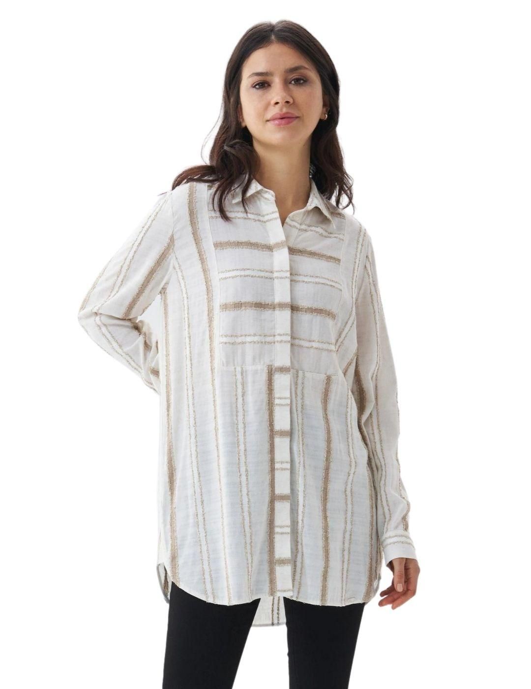 Camisa de rayas Salsa Jeans Arena - Bicos de Fío