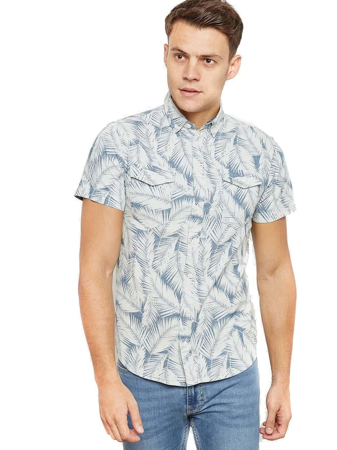 Camisa Denim BLEND Estampado Palmera - Bicos de Fío
