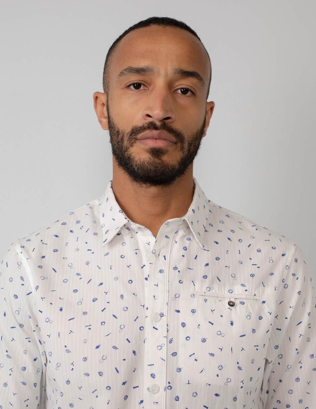 Camisa estampada Petrol Industries Blanco - Bicos de Fío