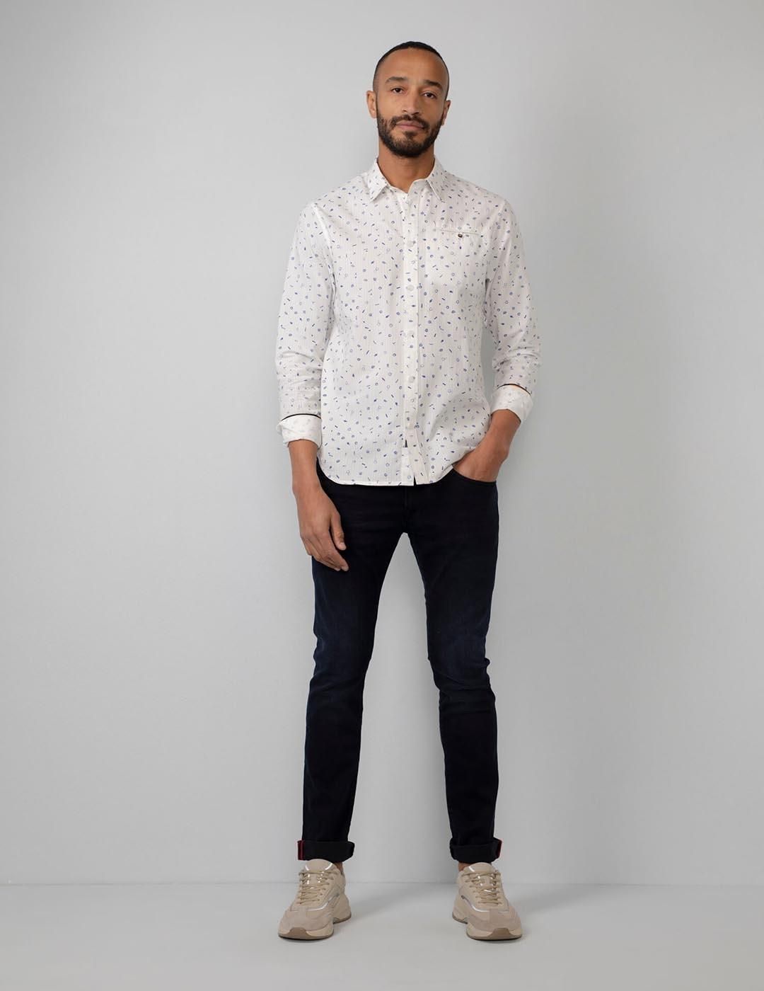 Camisa estampada Petrol Industries Blanco - Bicos de Fío