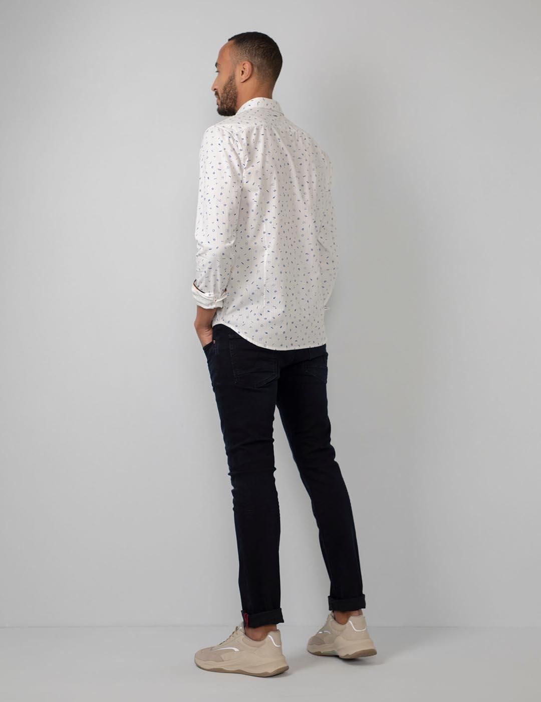 Camisa estampada Petrol Industries Blanco - Bicos de Fío