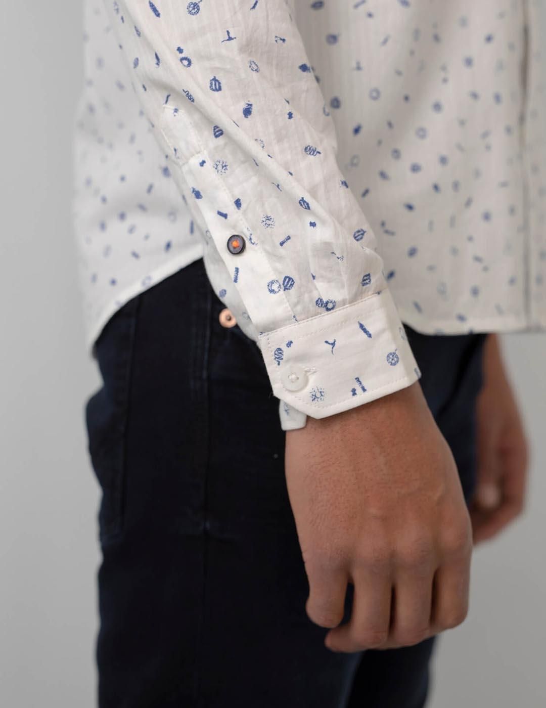 Camisa estampada Petrol Industries Blanco - Bicos de Fío