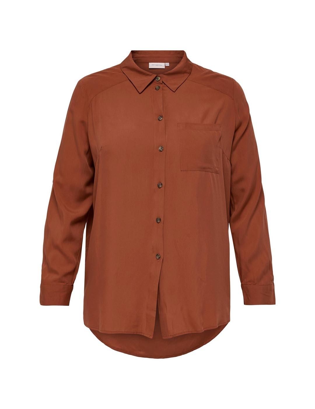 Camisa larga ONLY CARMAKOMA Cardenizia Naranja - Bicos de Fío