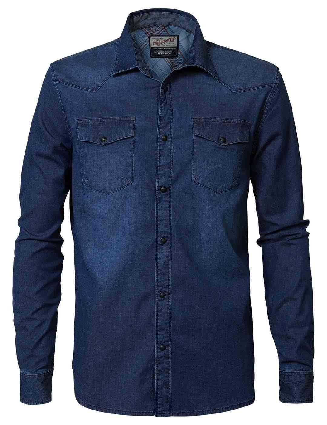 Camisa M/L PETROL Dark Indigo Denim - Bicos de Fío