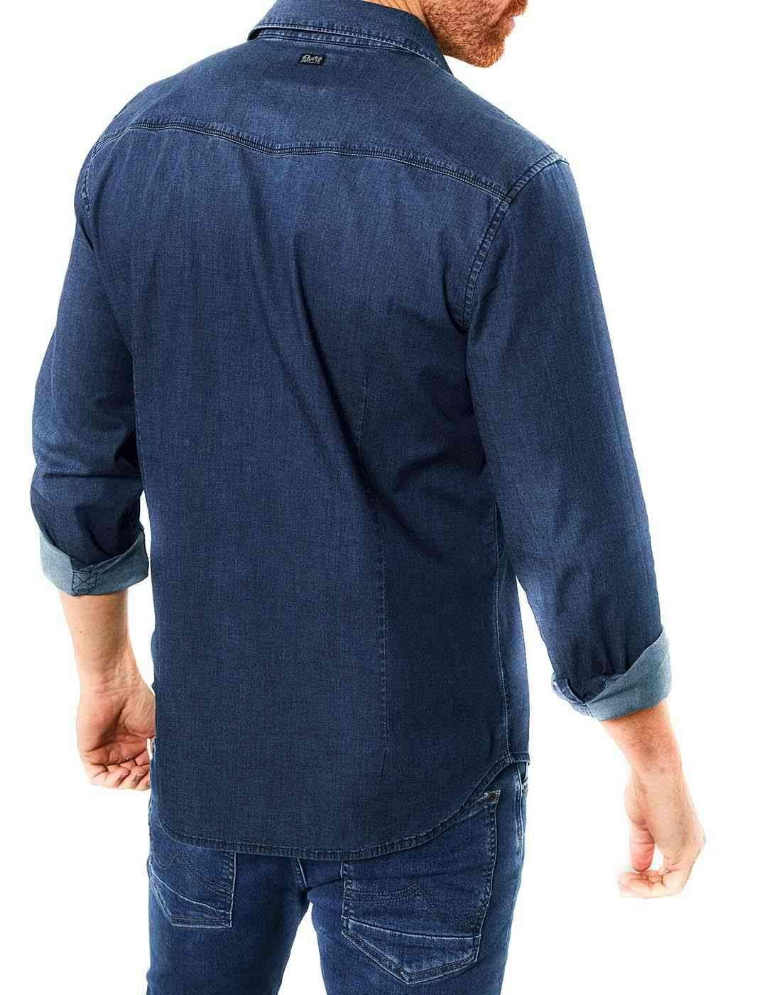 Camisa M/L PETROL Dark Indigo Denim - Bicos de Fío