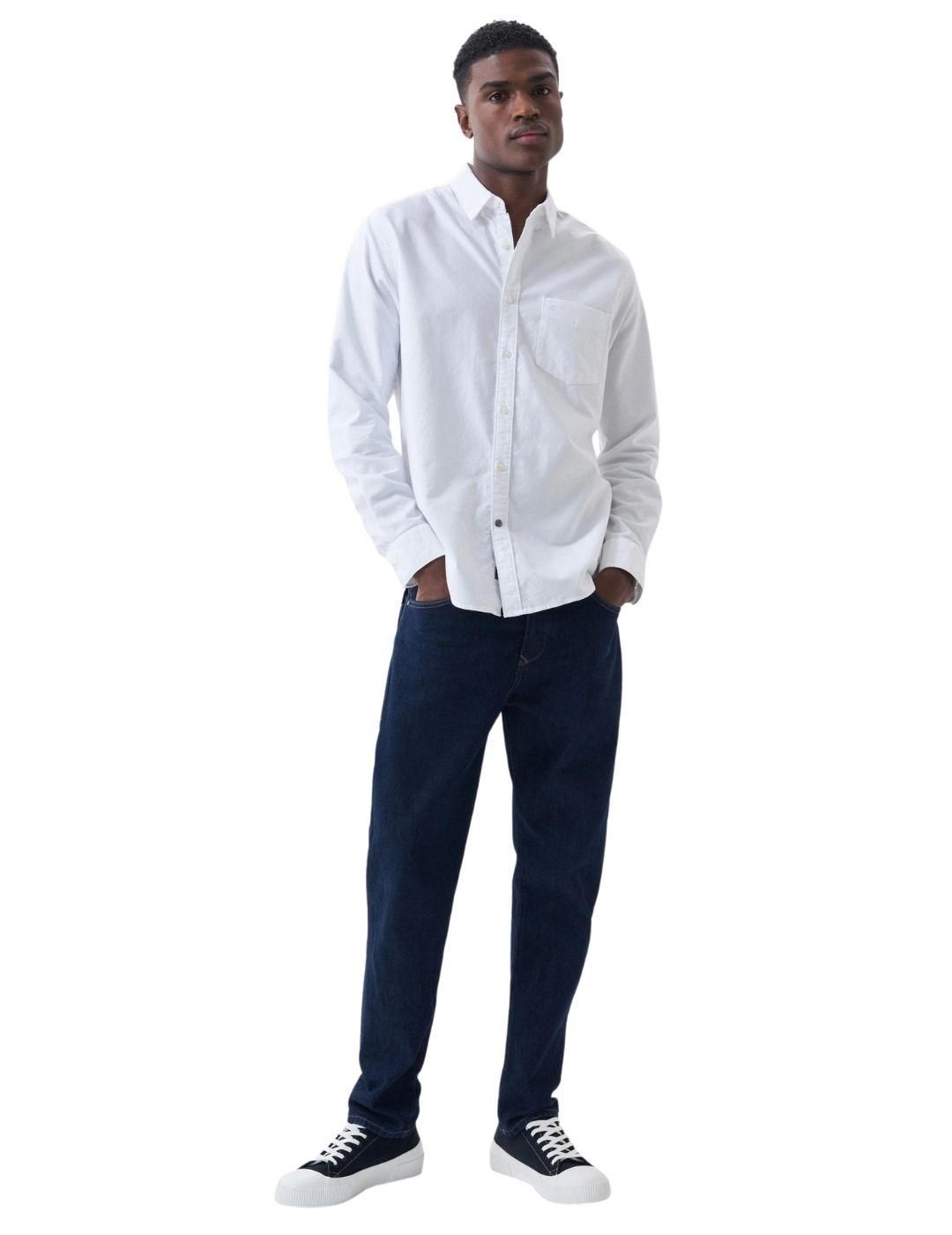 Camisa Salsa Jeans Oxford Regular Blanco - Bicos de Fío