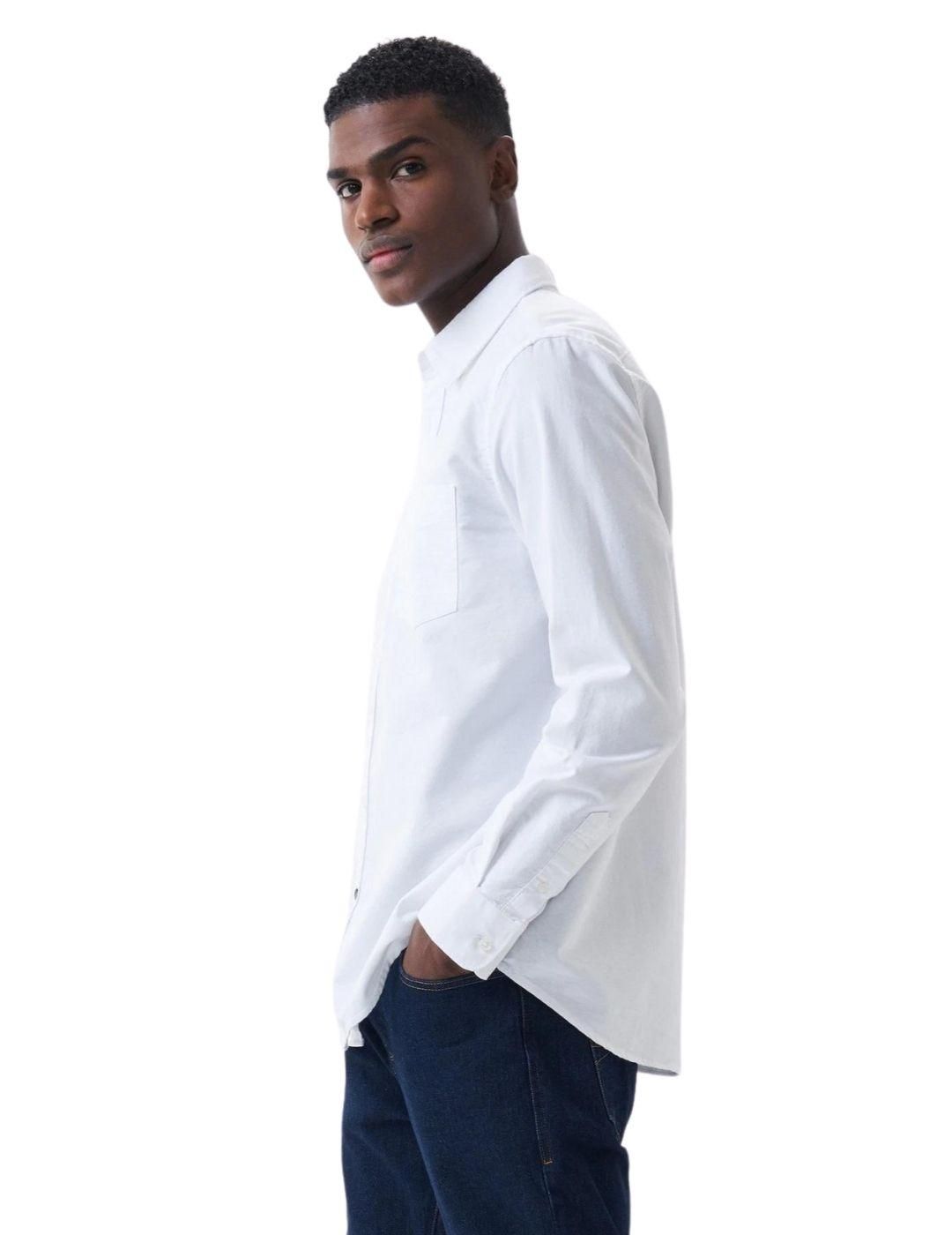 Camisa Salsa Jeans Oxford Regular Blanco - Bicos de Fío