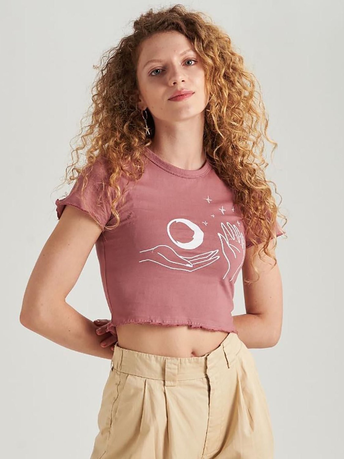 Camiseta corta con estampado 24 Colours Rosa - Bicos de Fío