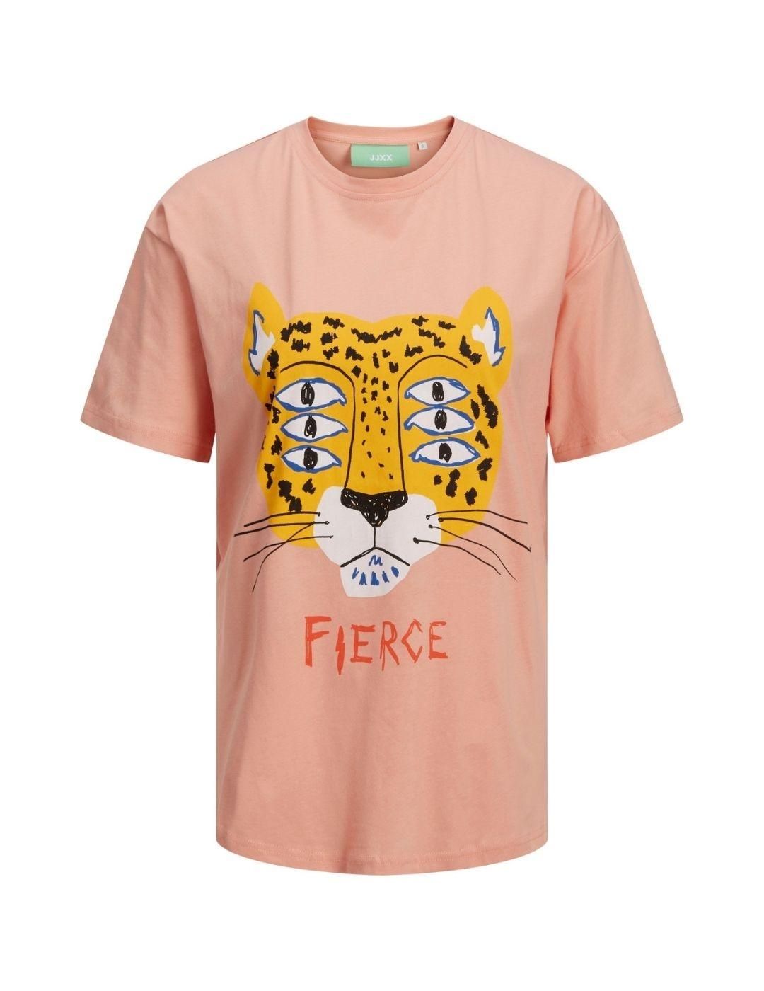 Camiseta JJXX Jxella Anna Fierce Rosa - Bicos de Fío