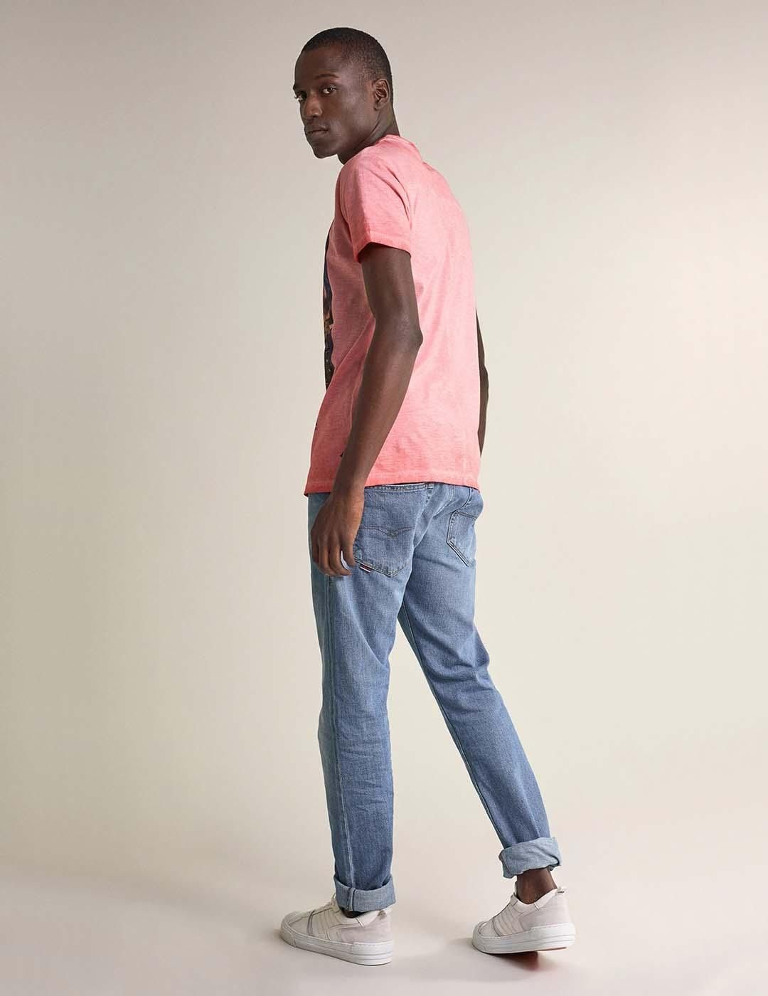 Camiseta Salsa Jeans Print Rosa - Bicos de Fío