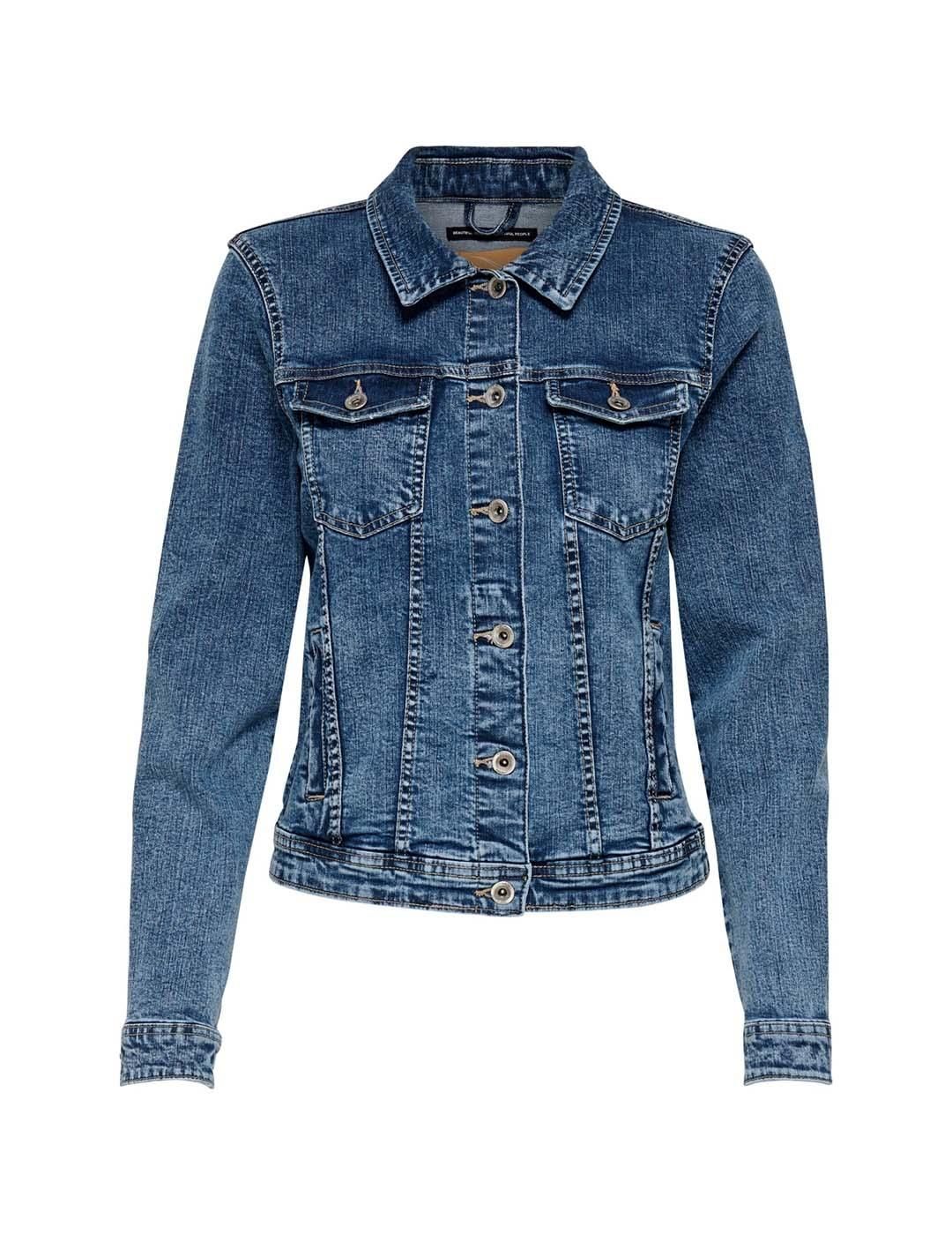 Cazadora vaquera Only Onltia Azul Oscuro - Bicos de Fío