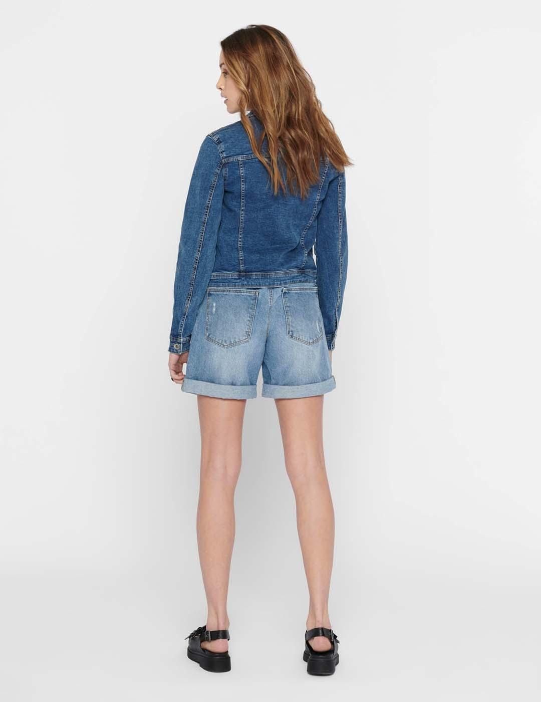 Cazadora vaquera Only Onltia Azul Oscuro - Bicos de Fío