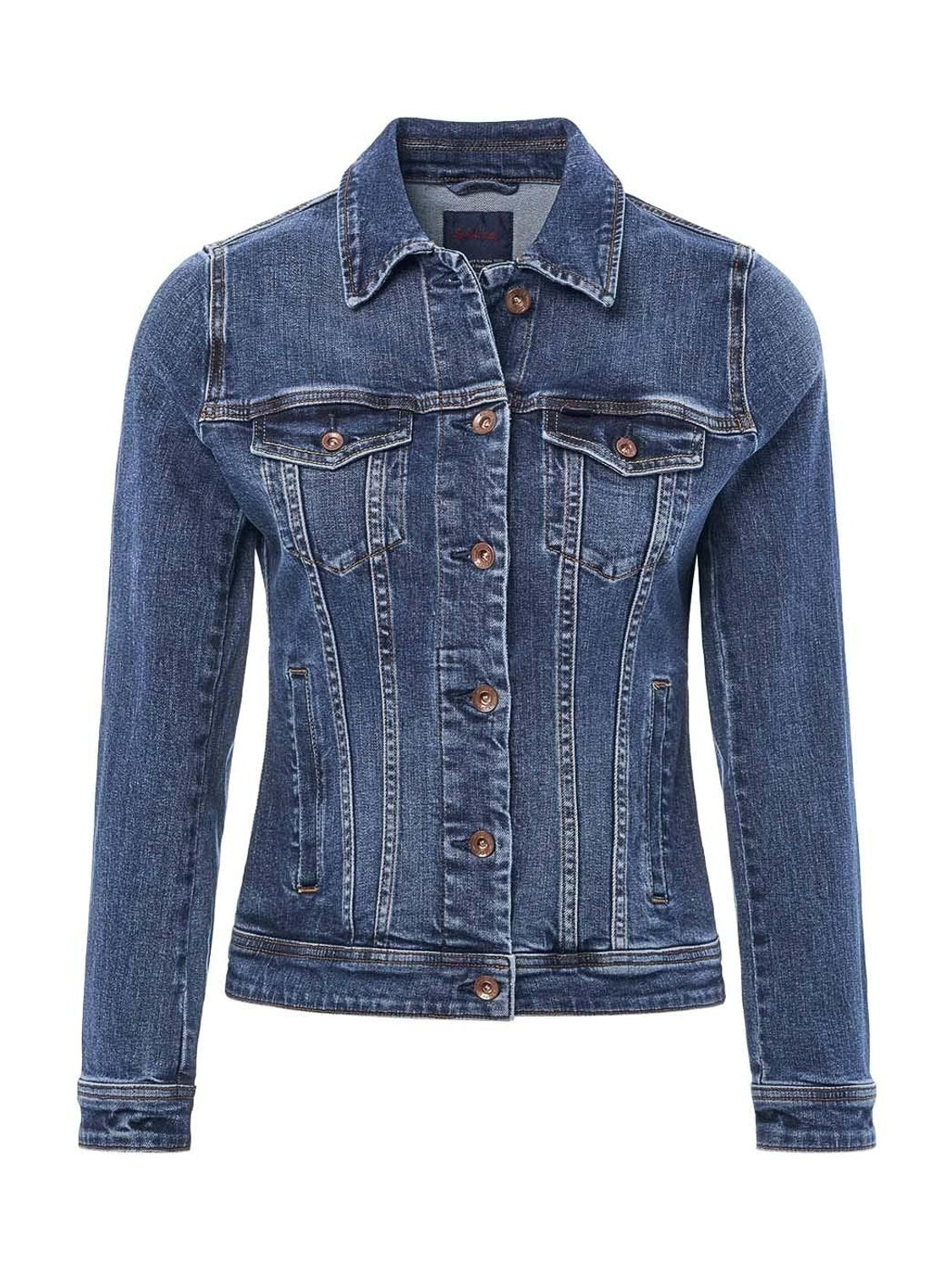 Cazadora vaquera Salsa Jeans Slim Fit Azul - Bicos de Fío