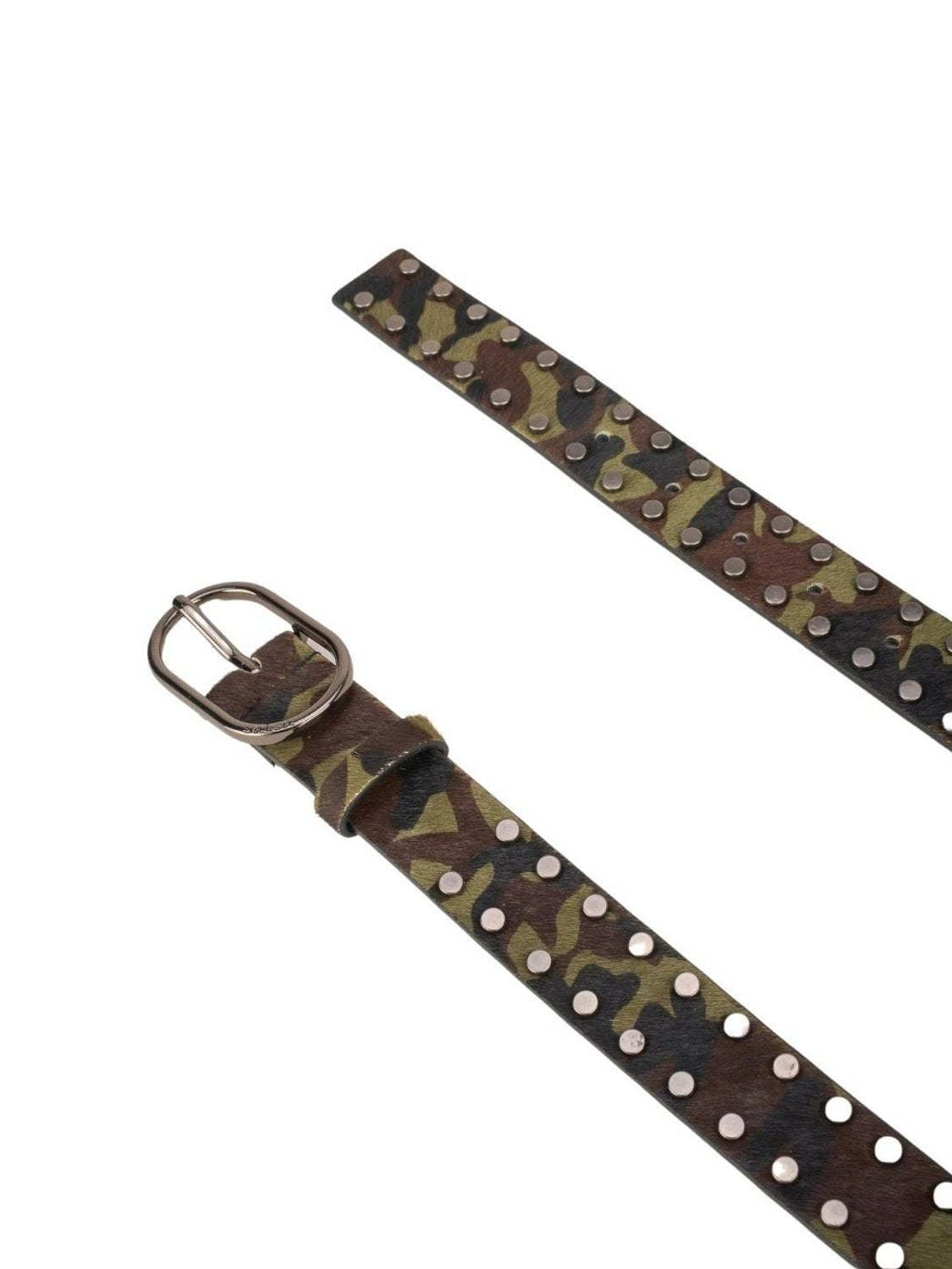 Cinturón fino estampado con tachuelas Salsa Jeans Verde - Bicos de Fío