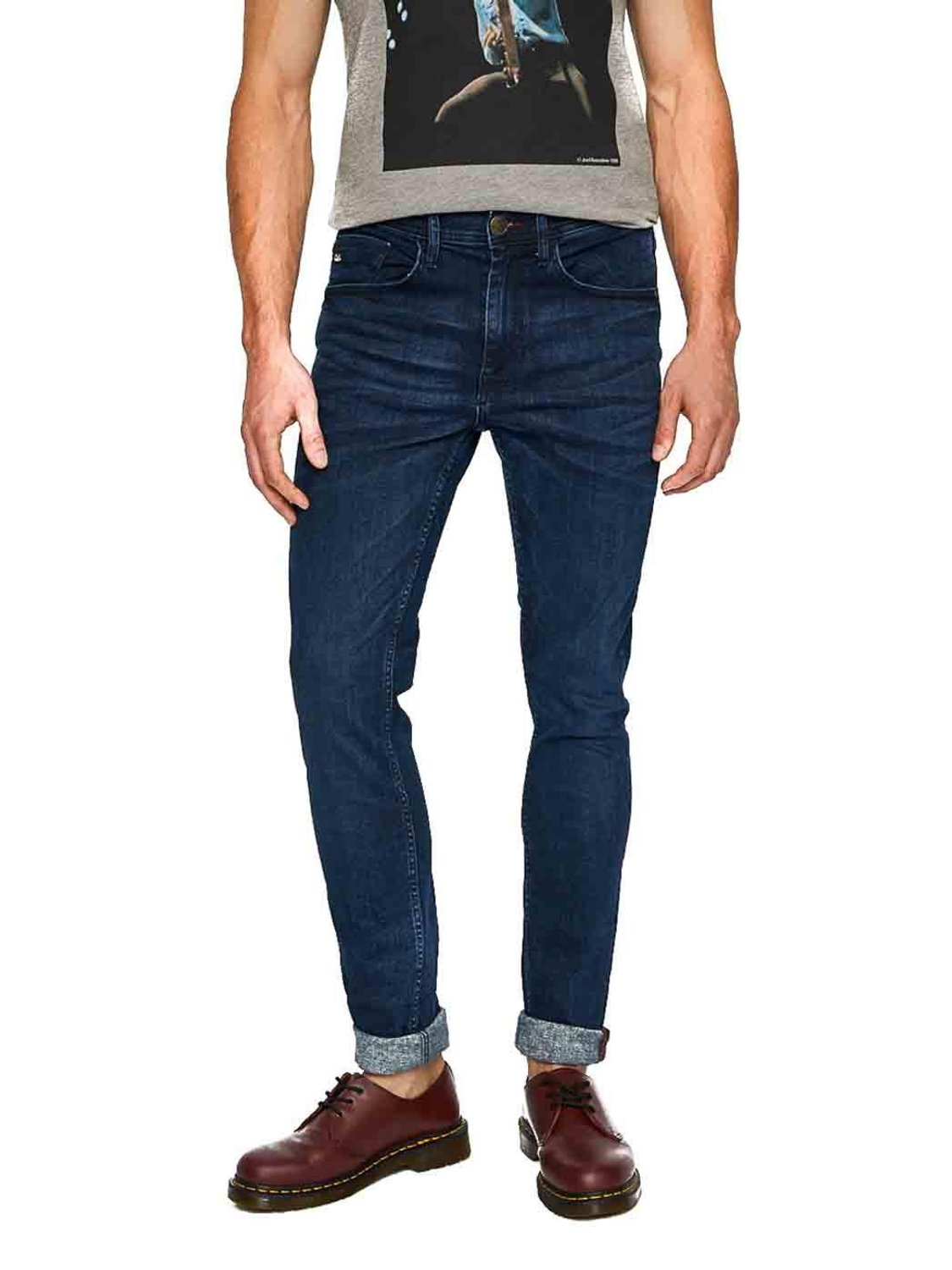 Jeans BLEND Gastado Rodillas Denim - Bicos de Fío