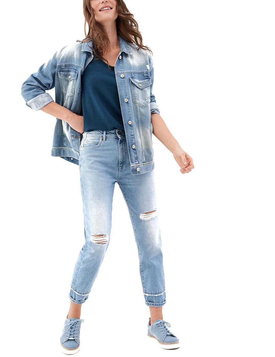 Jeans SALSA Mom Con Rotos - Bicos de Fío