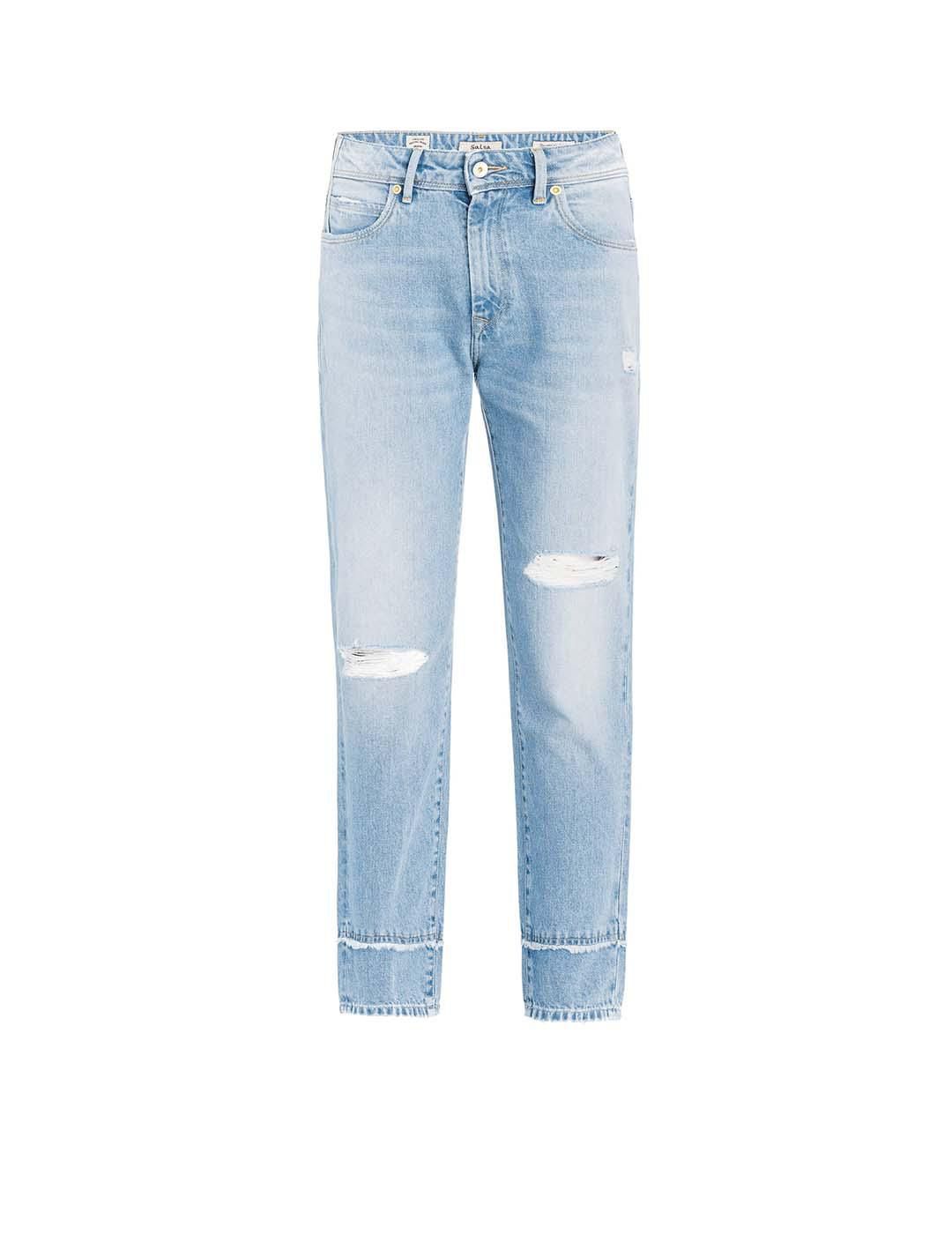 Jeans SALSA Mom Con Rotos - Bicos de Fío