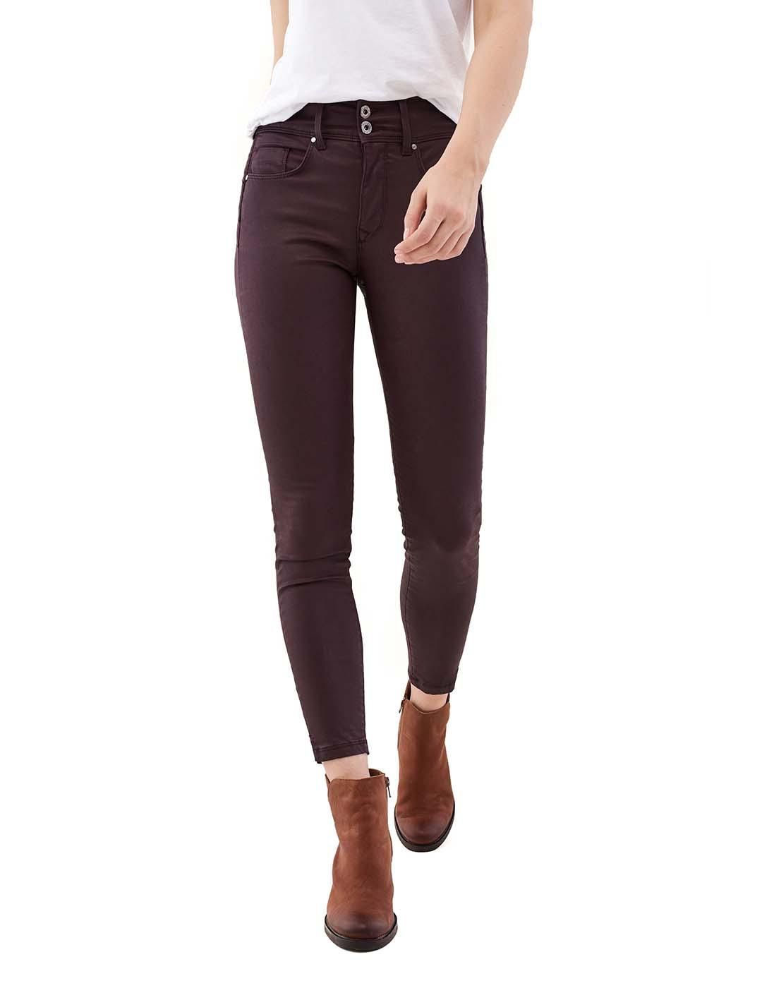 Jeans SALSA Secret Capri Coating Granate - Bicos de Fío