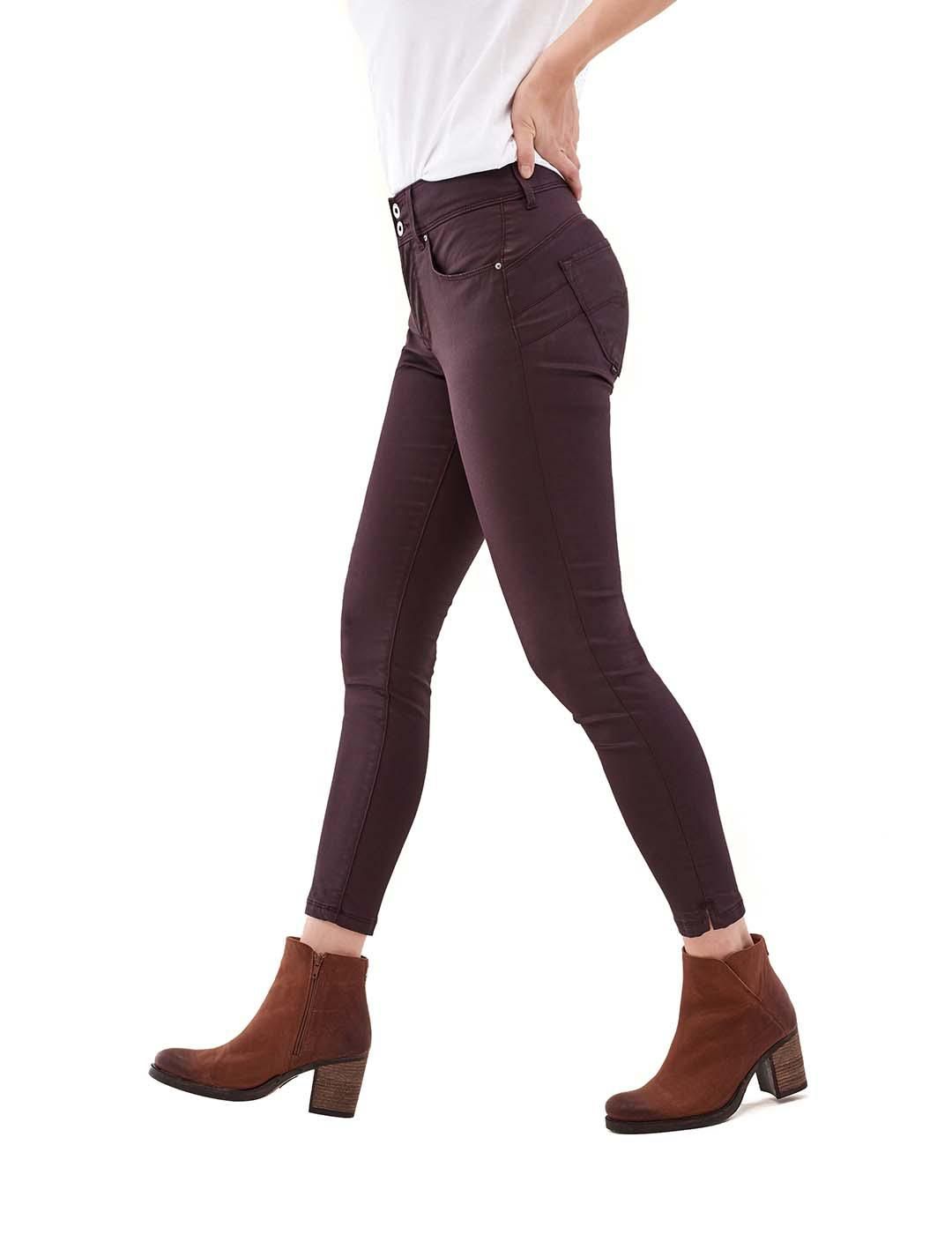 Jeans SALSA Secret Capri Coating Granate - Bicos de Fío