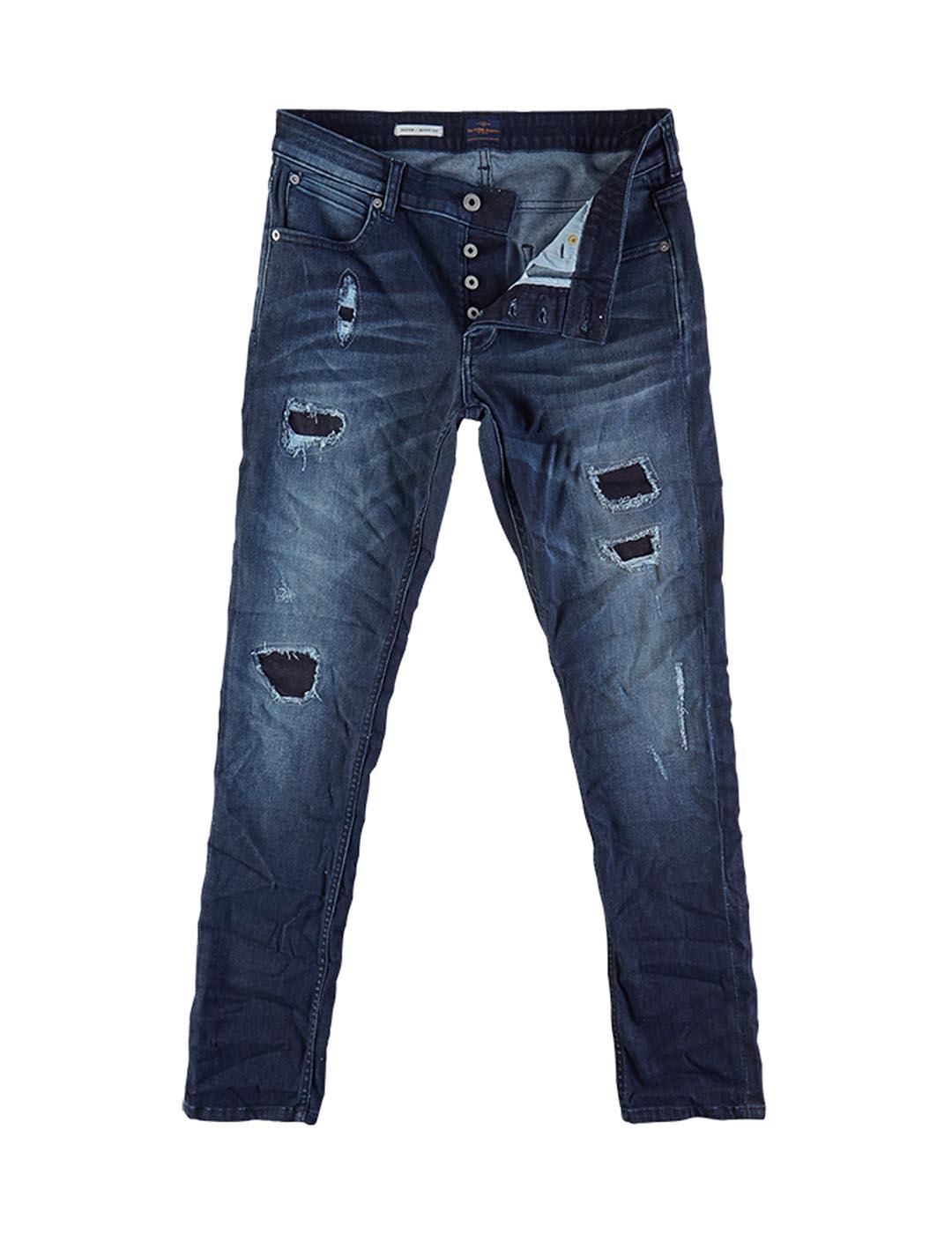 Jeans SOLID Dexter Stretch Azul Oscuro - Bicos de Fío