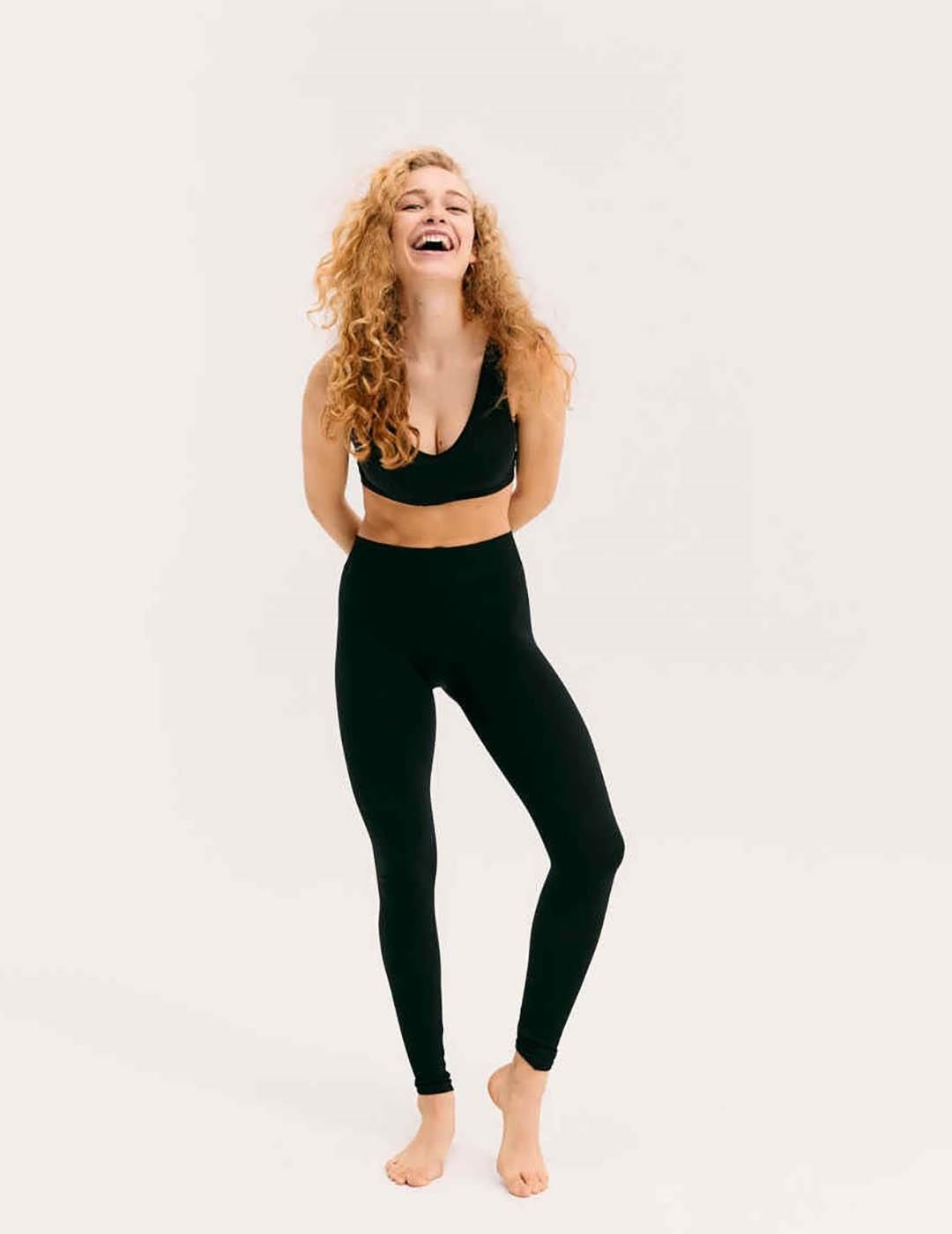 Legging Pîeces PCRibbi Negro - Bicos de Fío