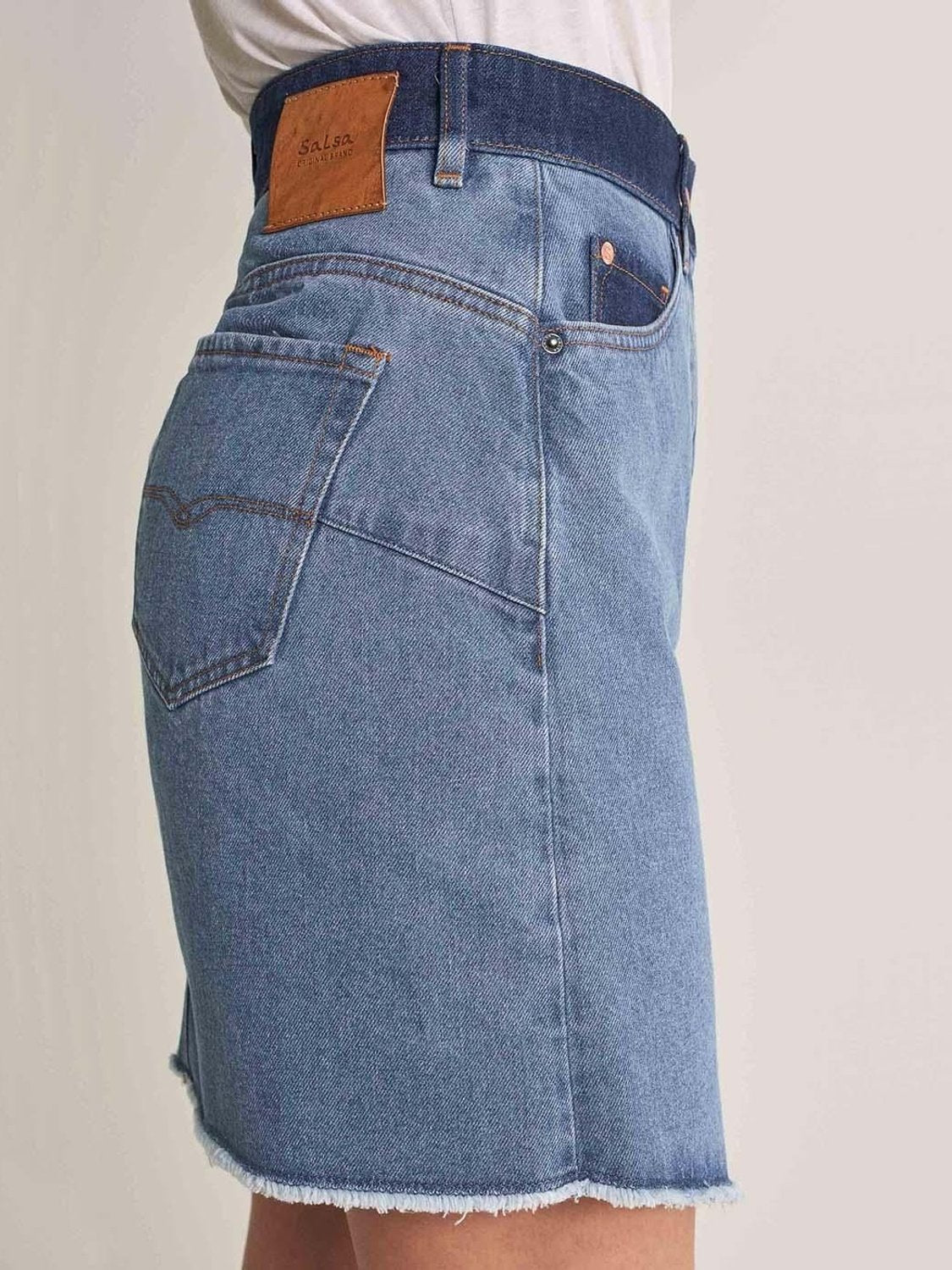 Minifalda Push In Secret Glamour contraste Azul - Bicos de Fío