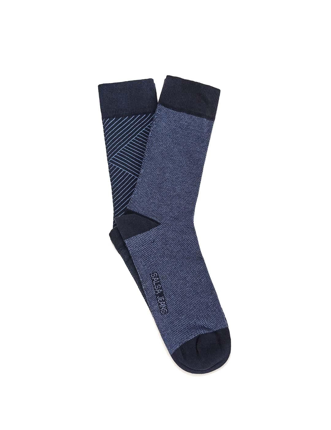 Pack de 2 calcetines Salsa Jeans Contraste Azul - Bicos de Fío