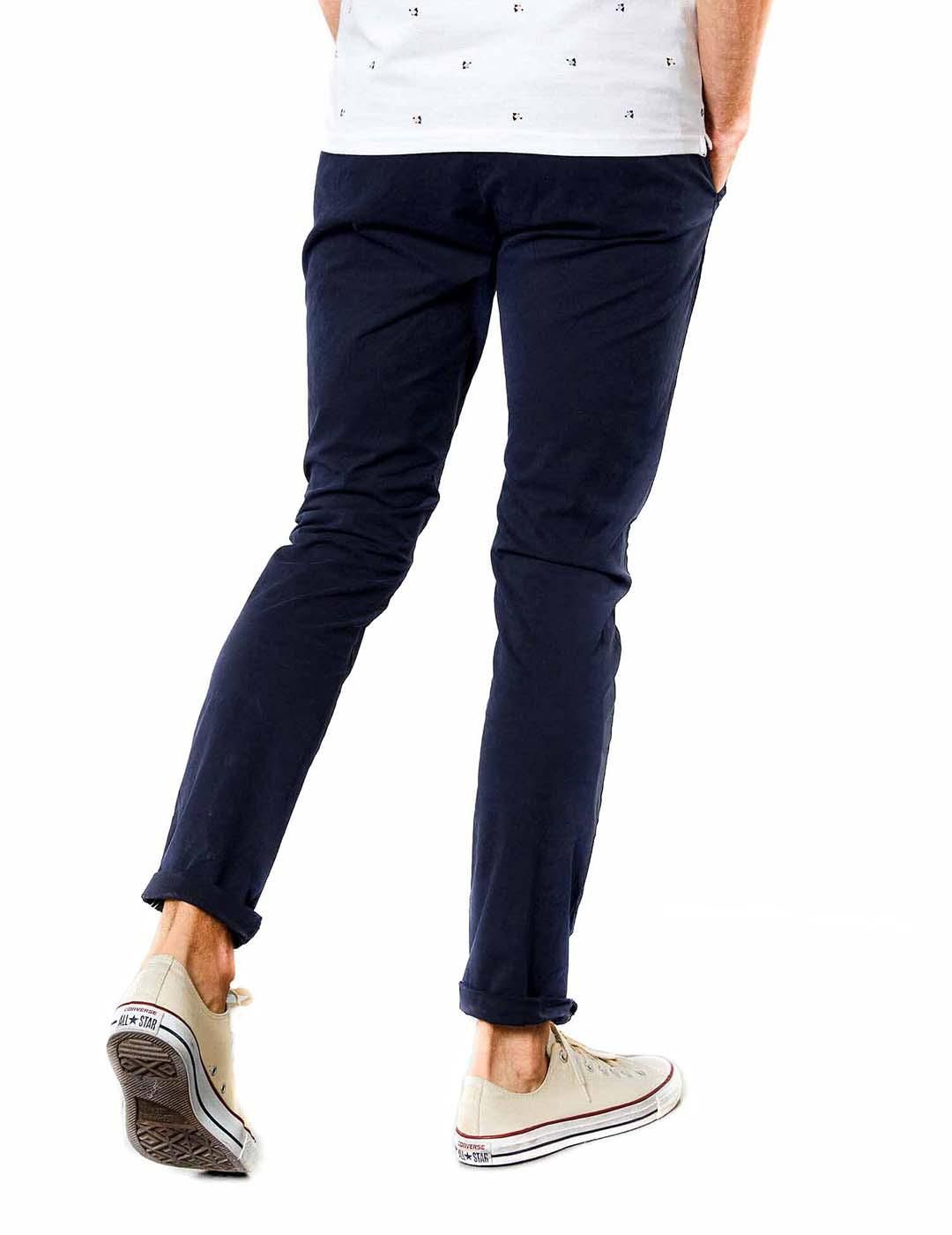 Pantalón Chino PETROL Deep Navy Cinturón Marino - Bicos de Fío