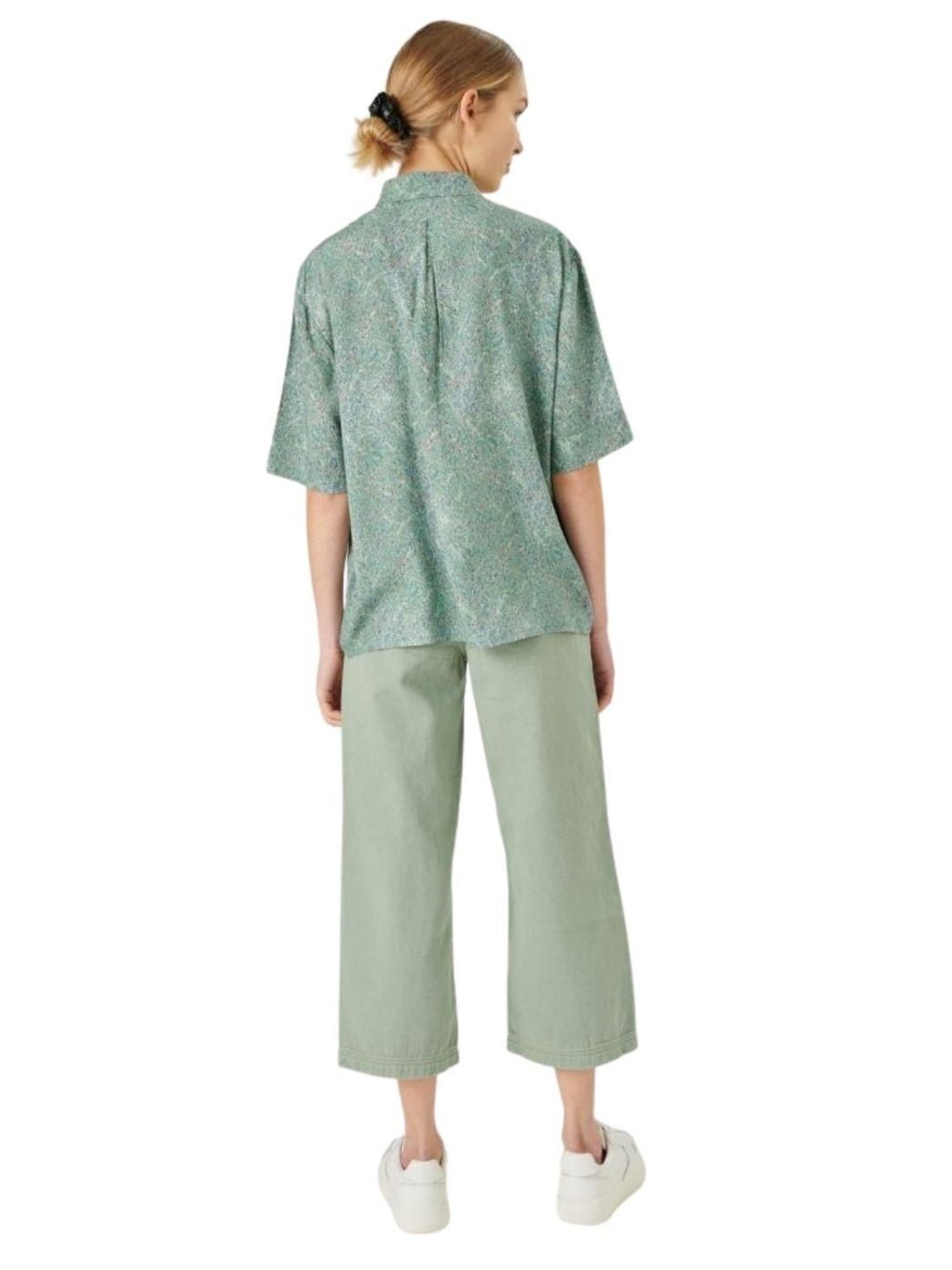 Pantalón culotte ancho 24 Colours Verde - Bicos de Fío