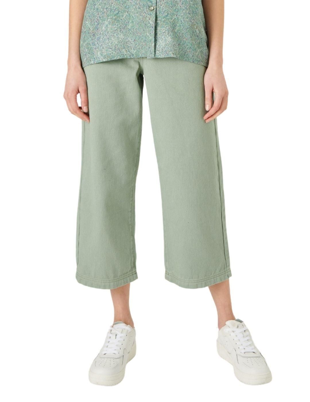 Pantalón culotte ancho 24 Colours Verde - Bicos de Fío