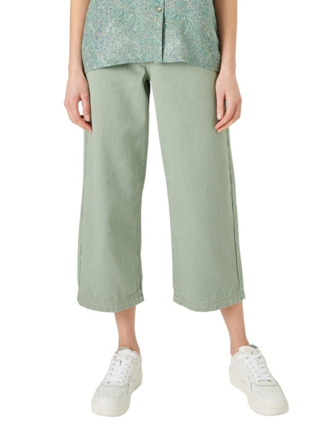 Pantalón culotte ancho 24 Colours Verde - Bicos de Fío