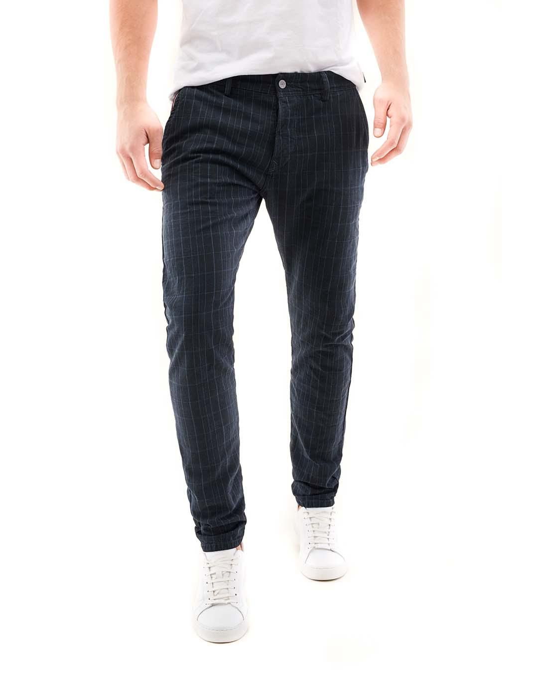 Pantalón SALSA Slender Slim Carrot con estampado de cuadros - Bicos de Fío