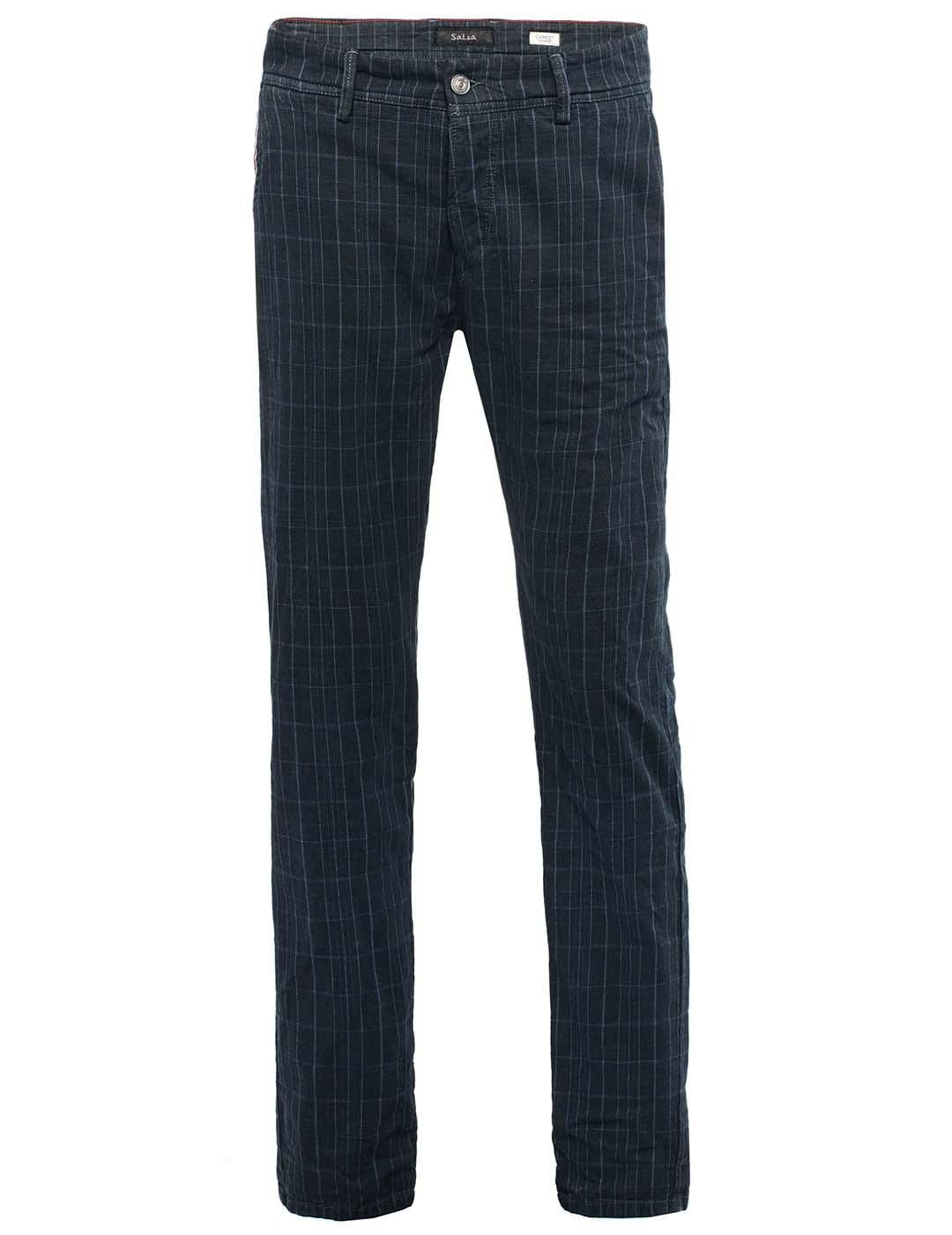 Pantalón SALSA Slender Slim Carrot con estampado de cuadros - Bicos de Fío